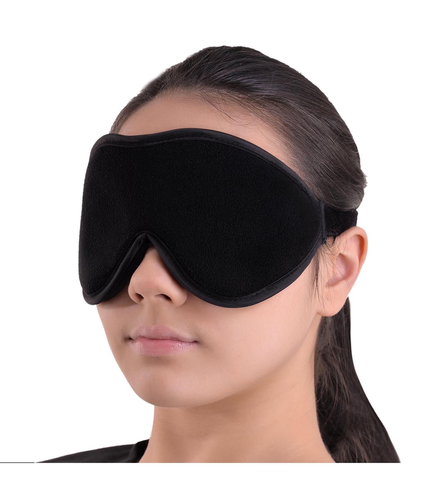 100% Light Blocking Sleep Mask Blindfold - Blackout Eye Shades for Relaxation, Migraines, Insomnia - Includes Soft Travel Eye Mask with Ear Plugs - Buy Online on GoSupps.com