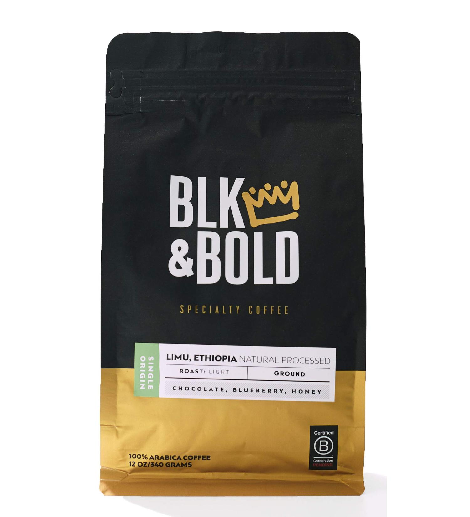 BLK & Bold Specialty Coffee - Light Limu Ethiopia 12 oz (Natural Processed) - Buy Online on GoSupps.com