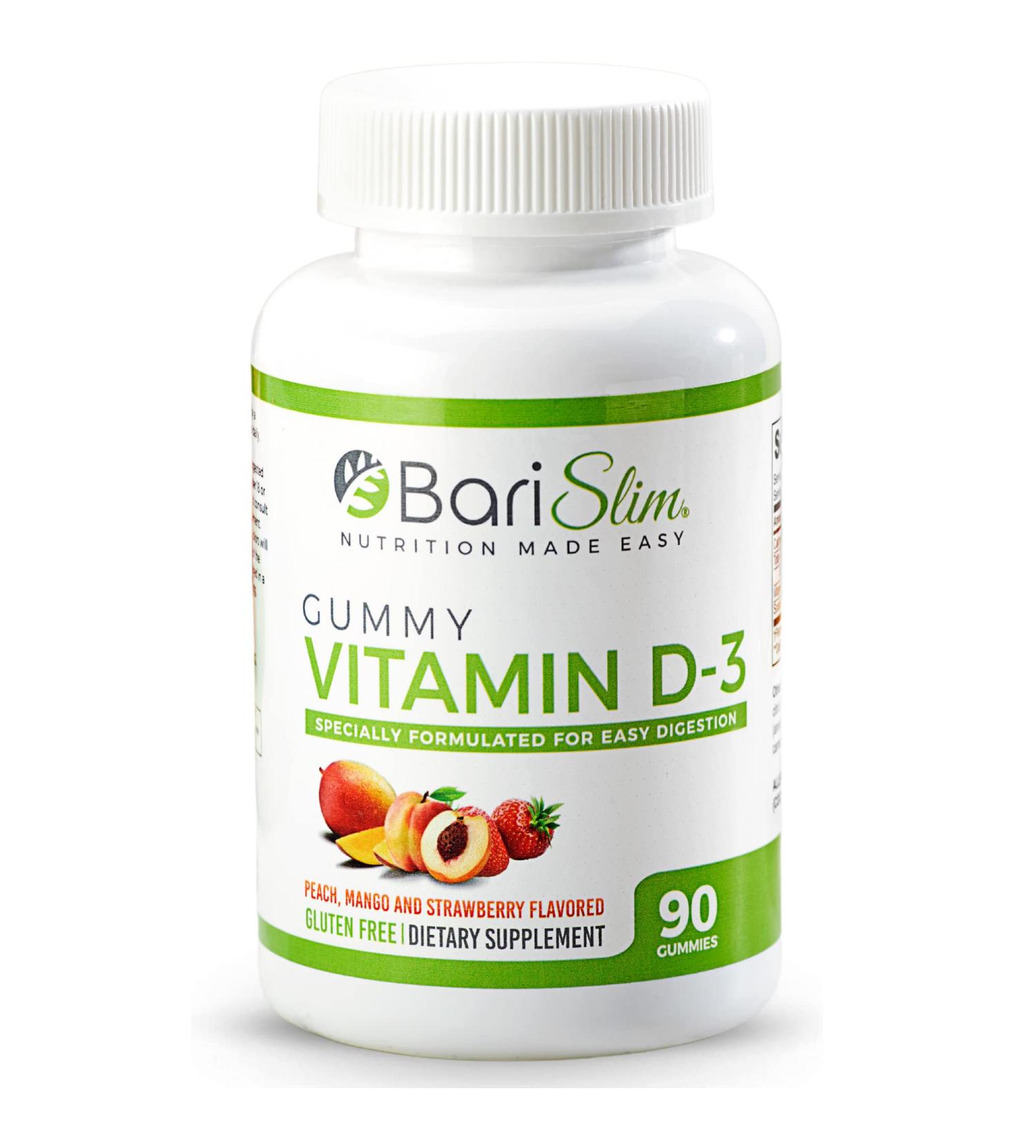 BariSlim Bariatric Vitamin D-3 Gummies - Easy-to-Digest Fruit Flavors | 90 Chews - Buy Online on GoSupps.com