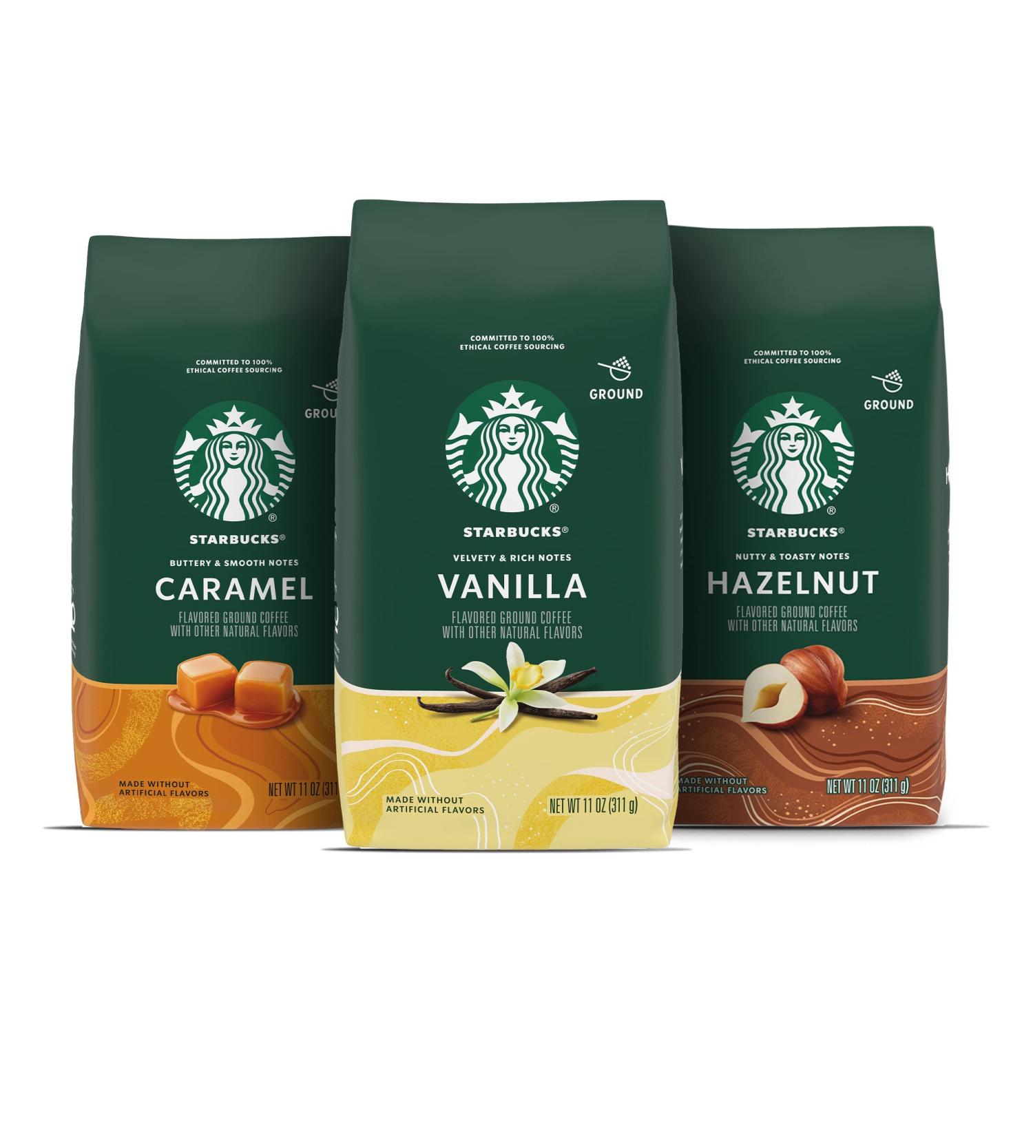Starbucks 11 oz Flavored Ground Coffee Variety Pack - Pack of 3 - Buy Online on GoSupps.com
