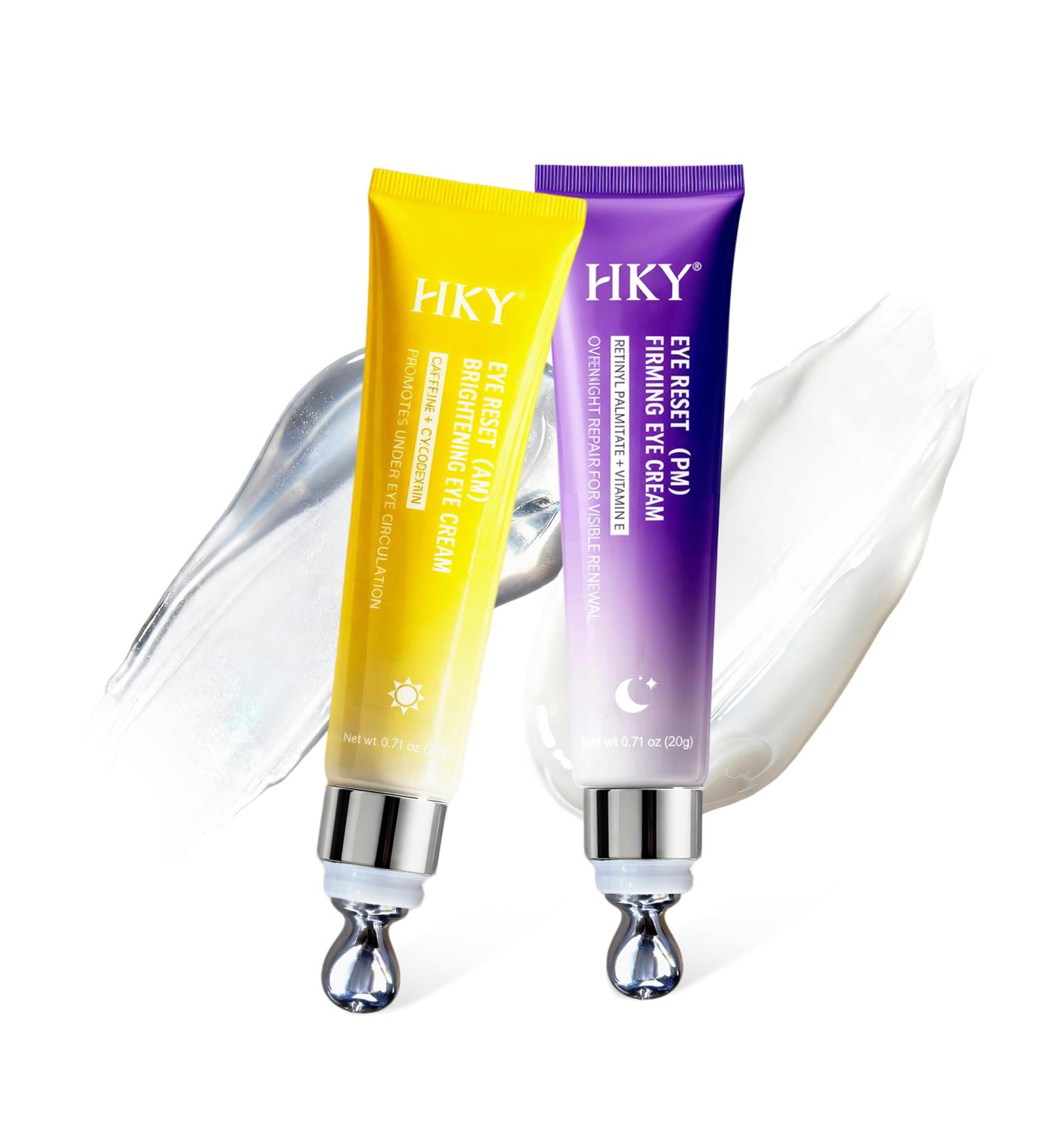 HKY Eye Cream Under Eye Bags And Wrinkles Repair Cream Brightener Anti Aging Dark Circles Puffiness Under Eye Treatment With Caffeine Serum & Cyclodextrin Morning Instant Firming Gold 0.71 Fl Oz (Pack of 1) - Buy Online on GoSupps.com