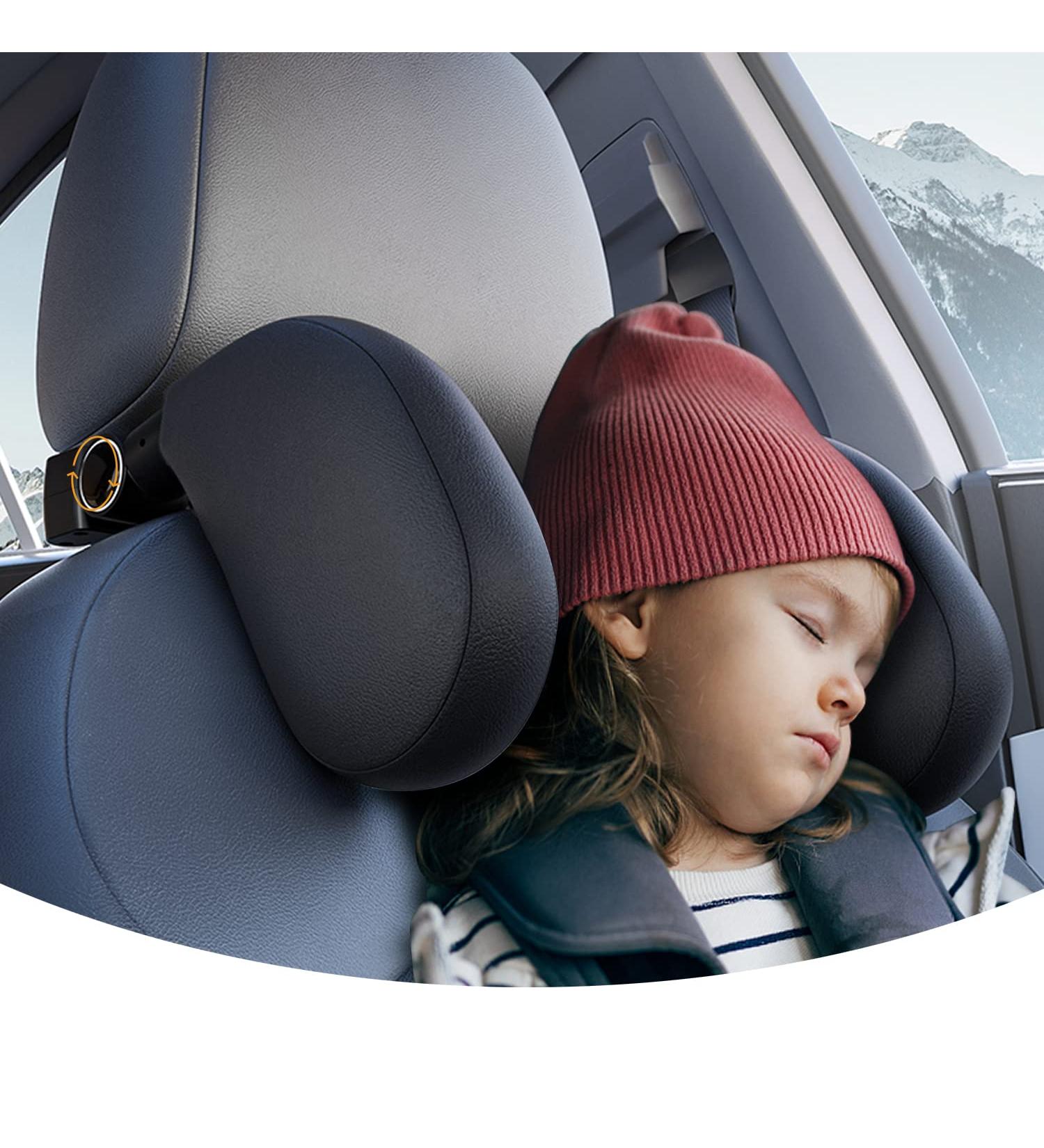 Zokoe Kids Neck Pillow - Soft Breathable Headrest for Car Travel | Fast Assembly Supports Head & Neck | Ideal for Adults & Children (Black) - Buy Online on GoSupps.com