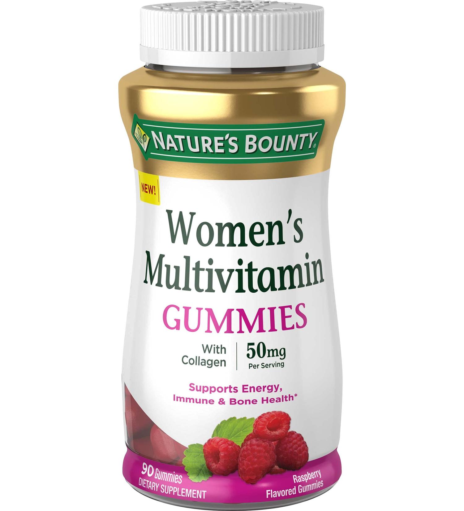 Nature's Bounty Women's Multivitamin Gummies - Raspberry Flavor, 50mg, 90 Count - Buy Online on GoSupps.com