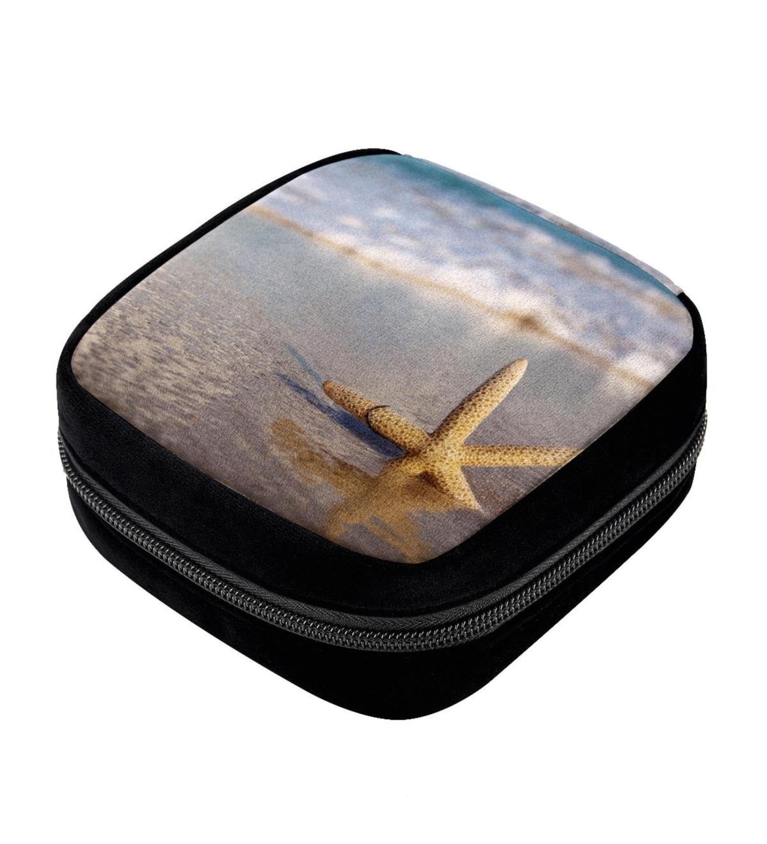 GIAPB Period Bag Sanitary Napkin Storage & Makeup Pouch | Beach Starfish Landscape Design - Color5333 - Buy Online on GoSupps.com