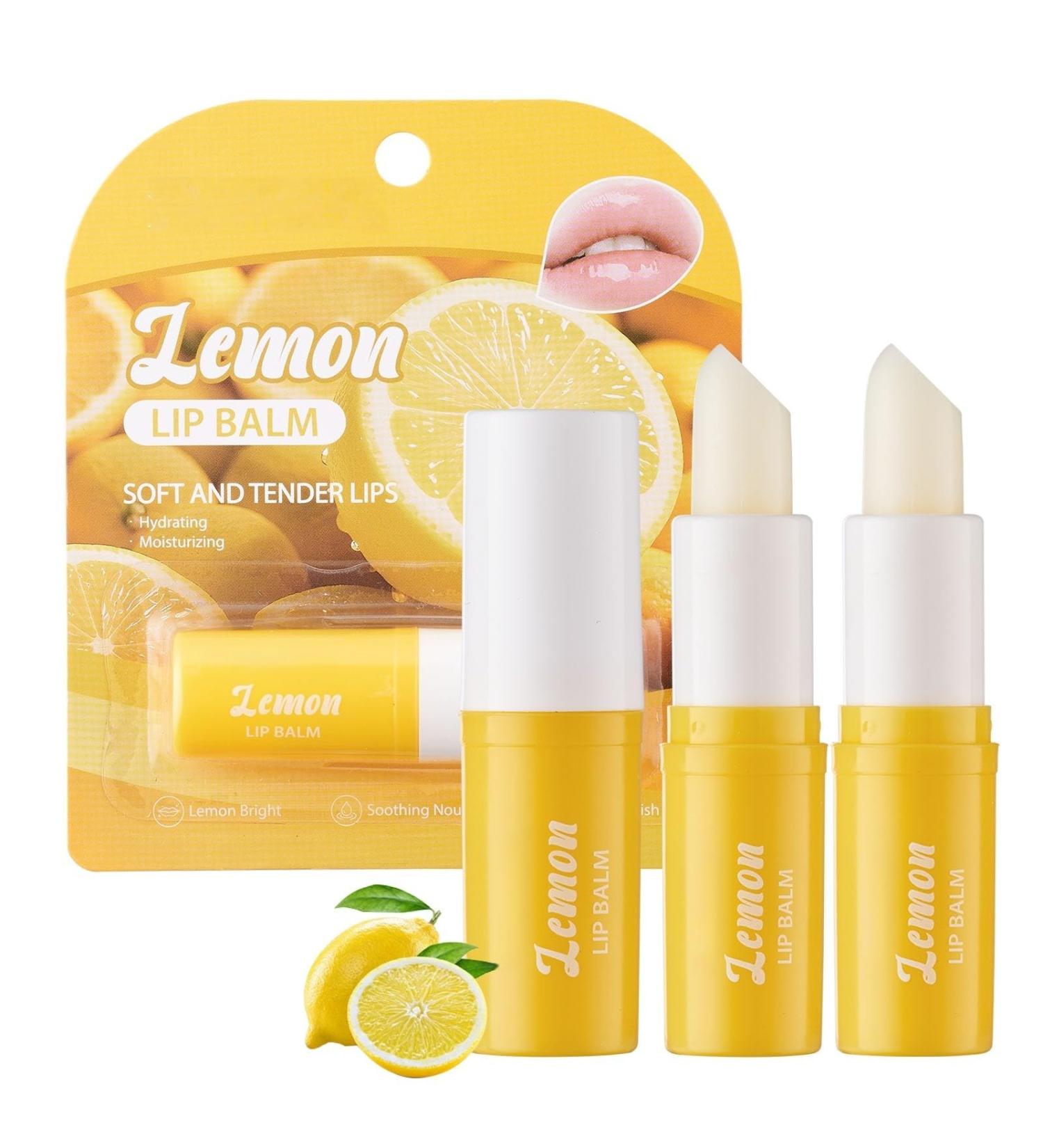 Lemon Lip Balm & Moisturizers Pack Natural Moisturizing Lip Balm for Dry Cracked Lips Lighten & Nourish Dark Lips Effortlessly for Smokers Lips Soft smooth and supple lips - Buy Online on GoSupps.com