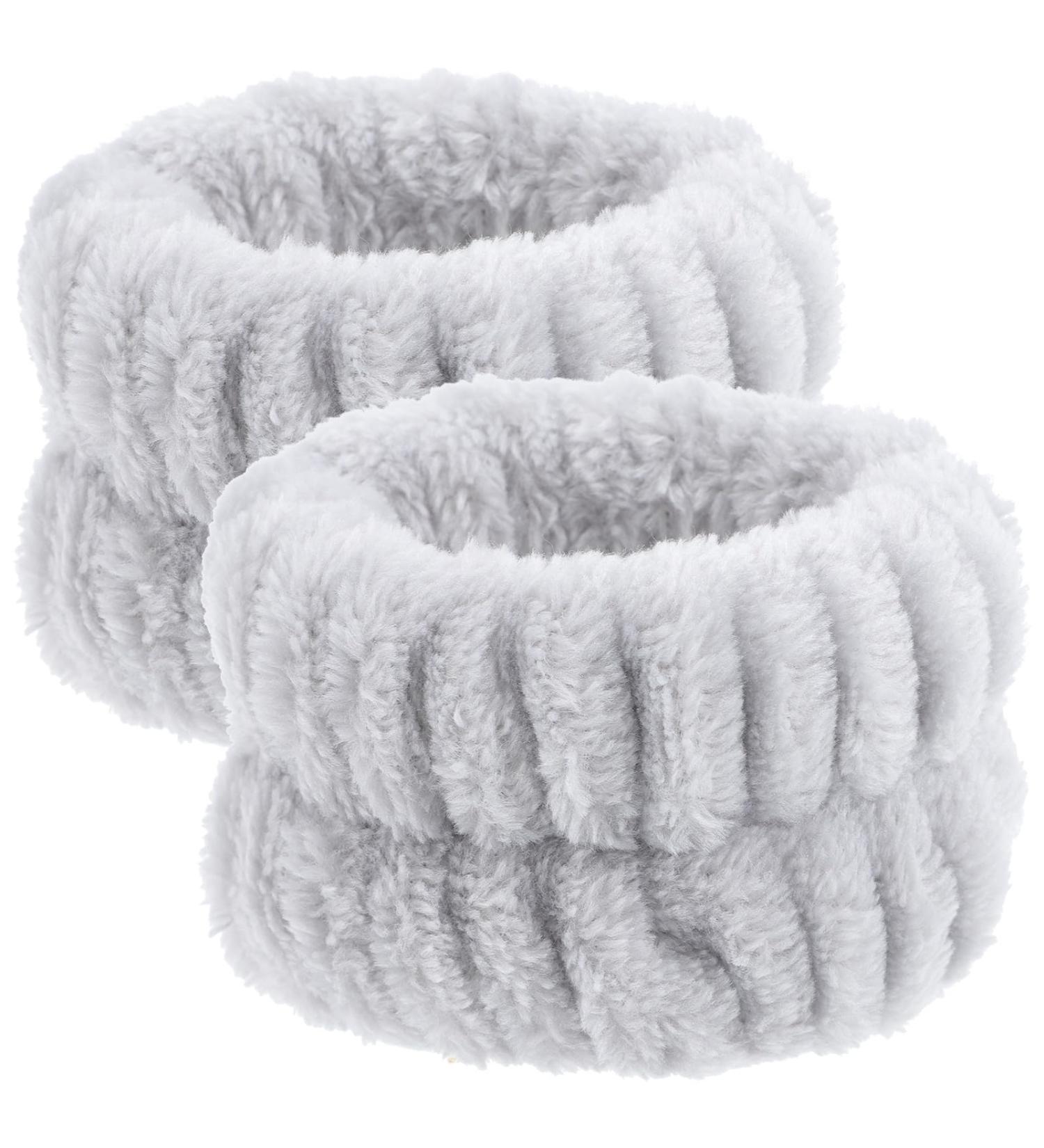 Lot de 2 Bracelets en Flanelle Absorbants pour Lavage du Visage et Poignet Souples et Lavables Accessoires Spa Femme Gris Id als pour Maquillage et Soins du Visage - Buy Online on GoSupps.com