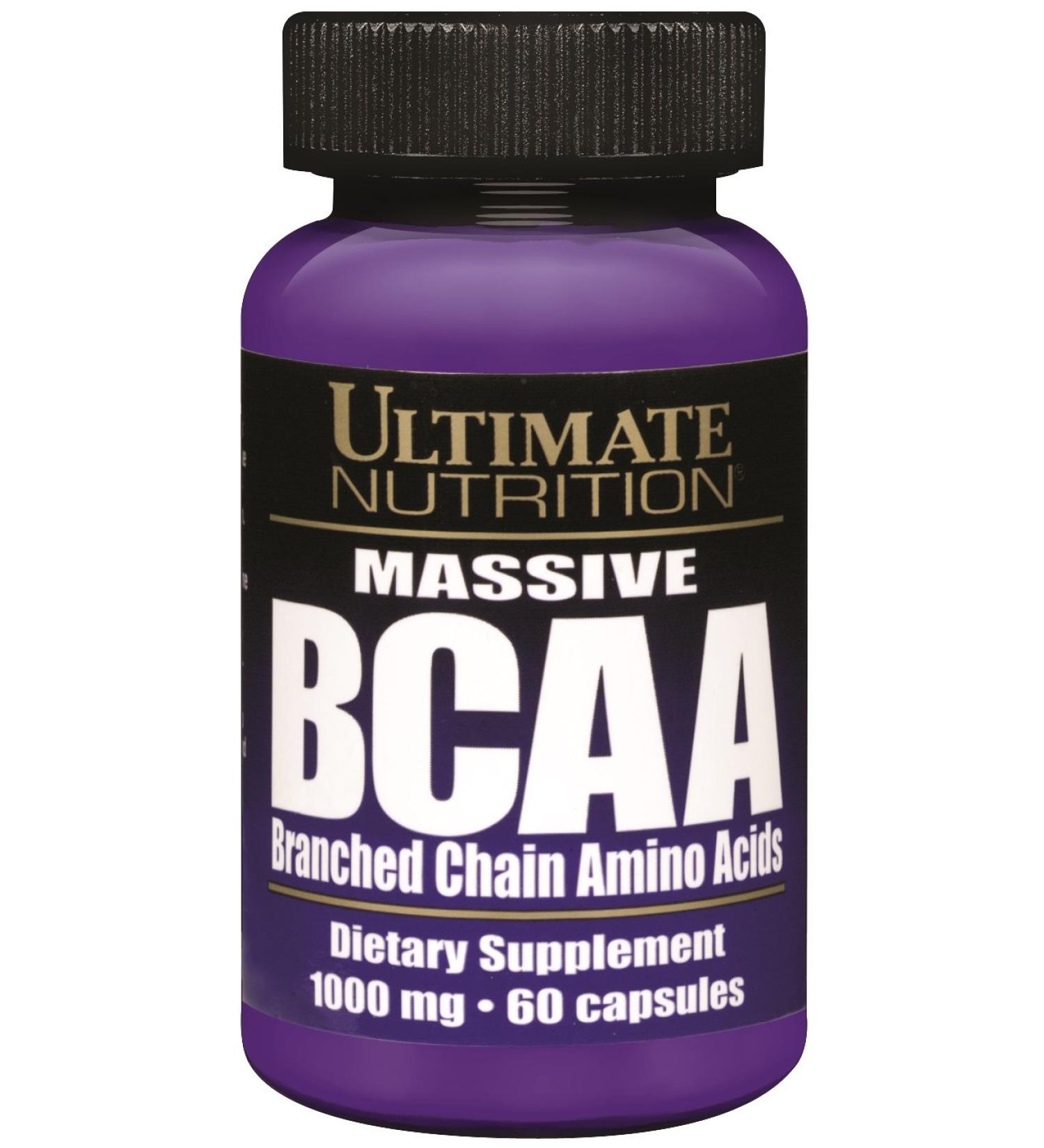 Ultimate Nutrition Massive BCAA - 1000mg Amino Acid Supplement | 60 Capsules - Best for Muscle Recovery & Growth - Buy Online on GoSupps.com