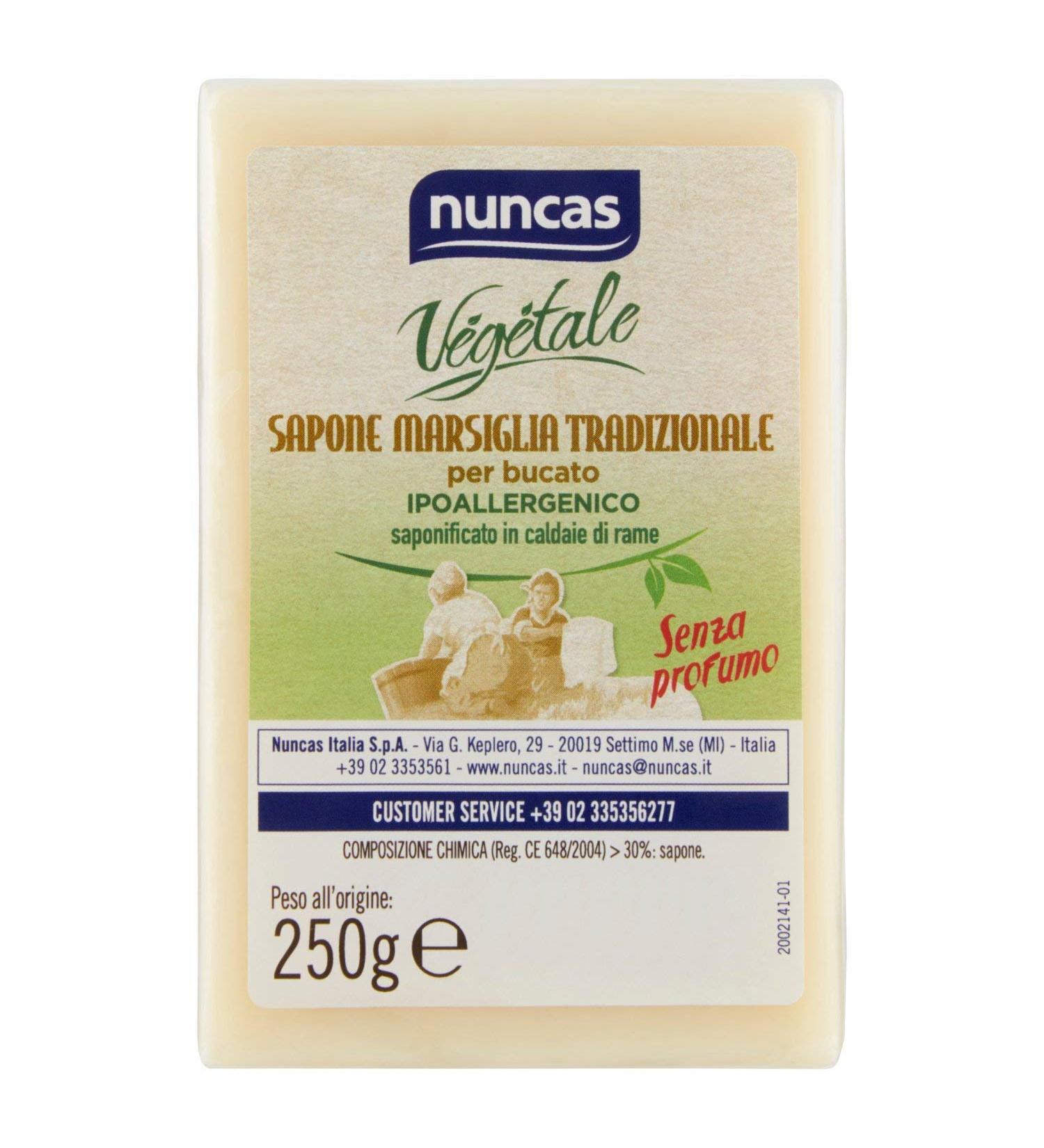 NUNCAS Laundry Soap Vegetable Gr 250 Traditional Marseille Soap For Clothing - Buy Online on GoSupps.com