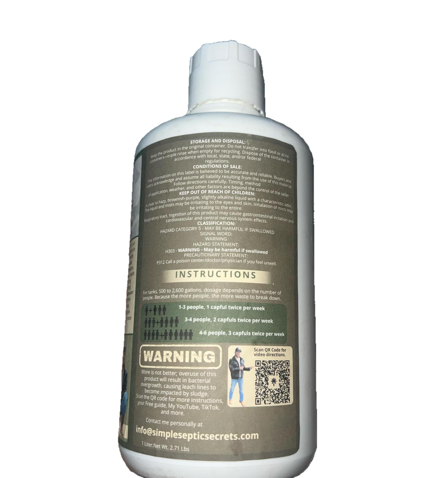 Carbon Tech Septic Treatment - 1 LT Simple Septic Secrets Pro Formula Brown/Purple