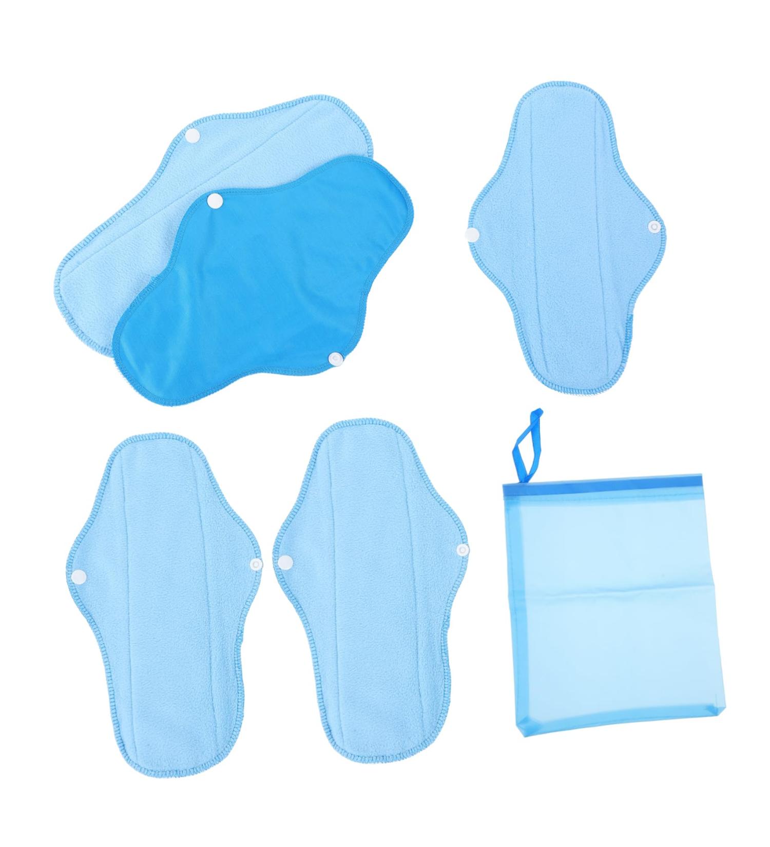 CLISPEED Cloth Sanitary Pads - 4 Sets 6 Pieces Reusable Polar Fleece Menstrual Pads & Panty Liners for Women - Eco-Friendly - Buy Online on GoSupps.com