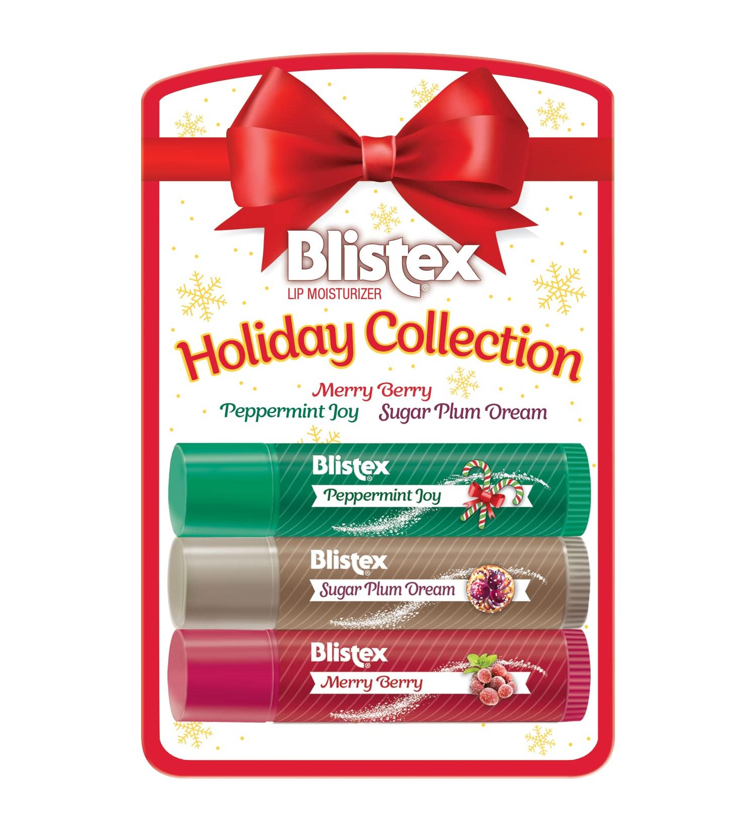 Blistex Lip Moisturizer Holiday Collection - Merry Berry, Peppermint Joy, Sugar Plum Dream - 0.15 oz (Pack of 1) - Buy Online on GoSupps.com