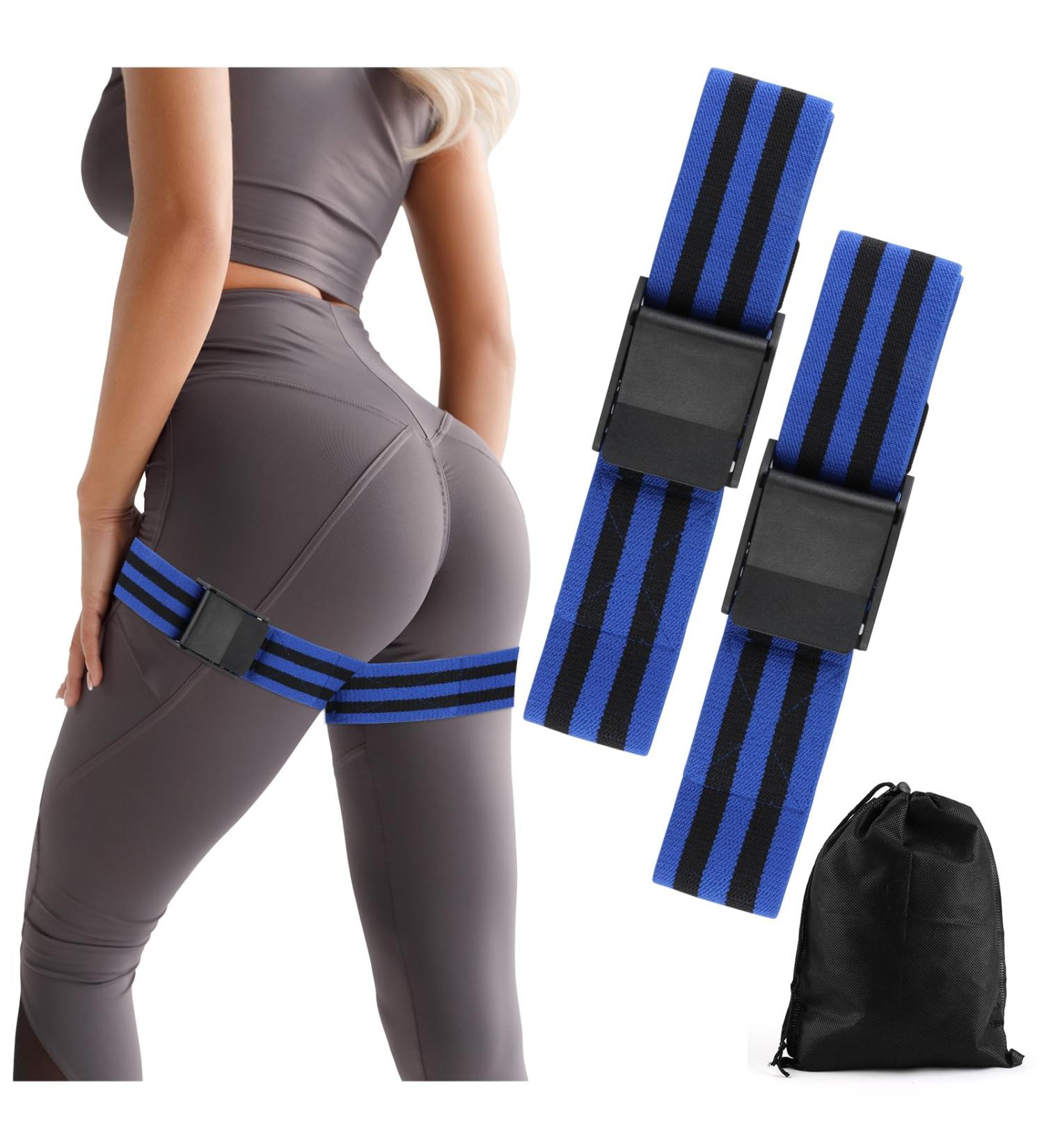 2 Pcs Occlusion Bands for Glute Adjustable Blood Flow Restriction Bands for Booty Workout Enhance Strength and Tone Ideal for Muscle Building Home or Gym Fitness Suitable for Women and Men - Buy Online on GoSupps.com