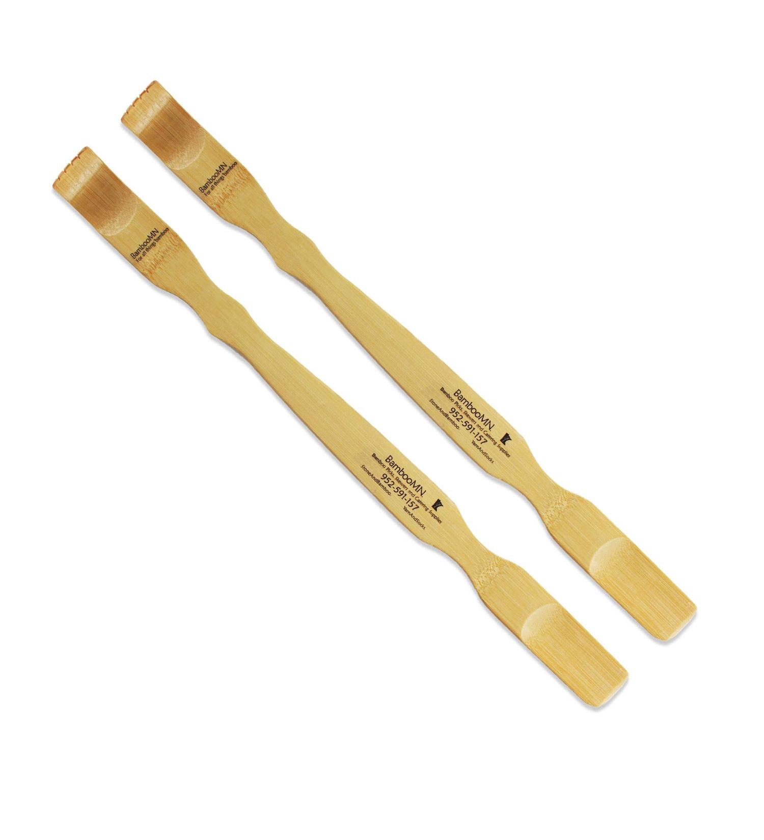 BambooMN 17 Bamboo Wooden Back Scratcher & Shoe Horn Set - Natural Stress Relief Itchy Skin Remedy - 2 Pieces - Buy Online on GoSupps.com