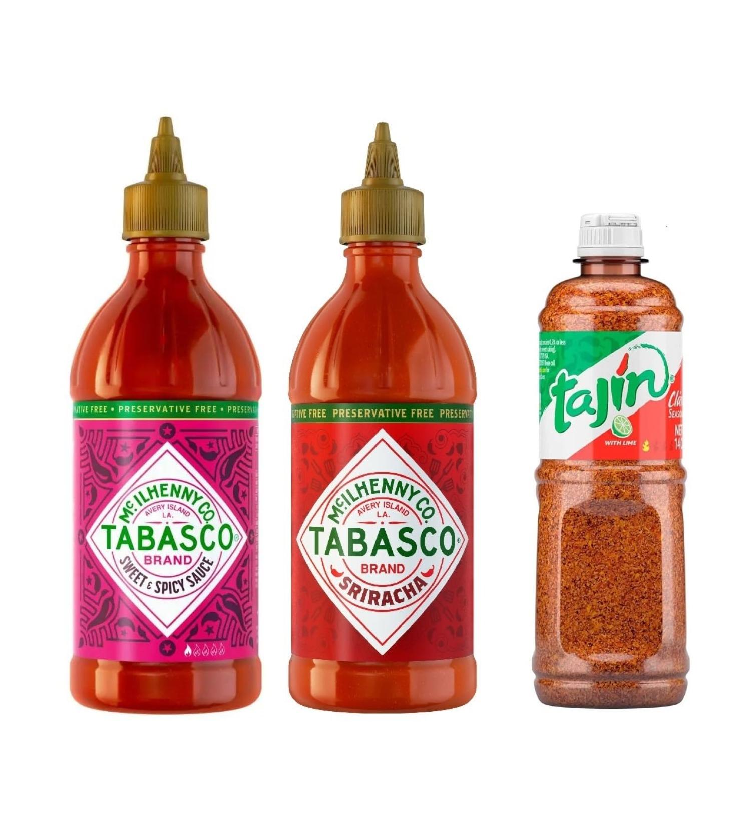 Tabasco Sriracha 300ml and Tabasco Sweet & Spicy 250ml and Tajin Mexican Spice Jumbo 400g - Buy Online on GoSupps.com