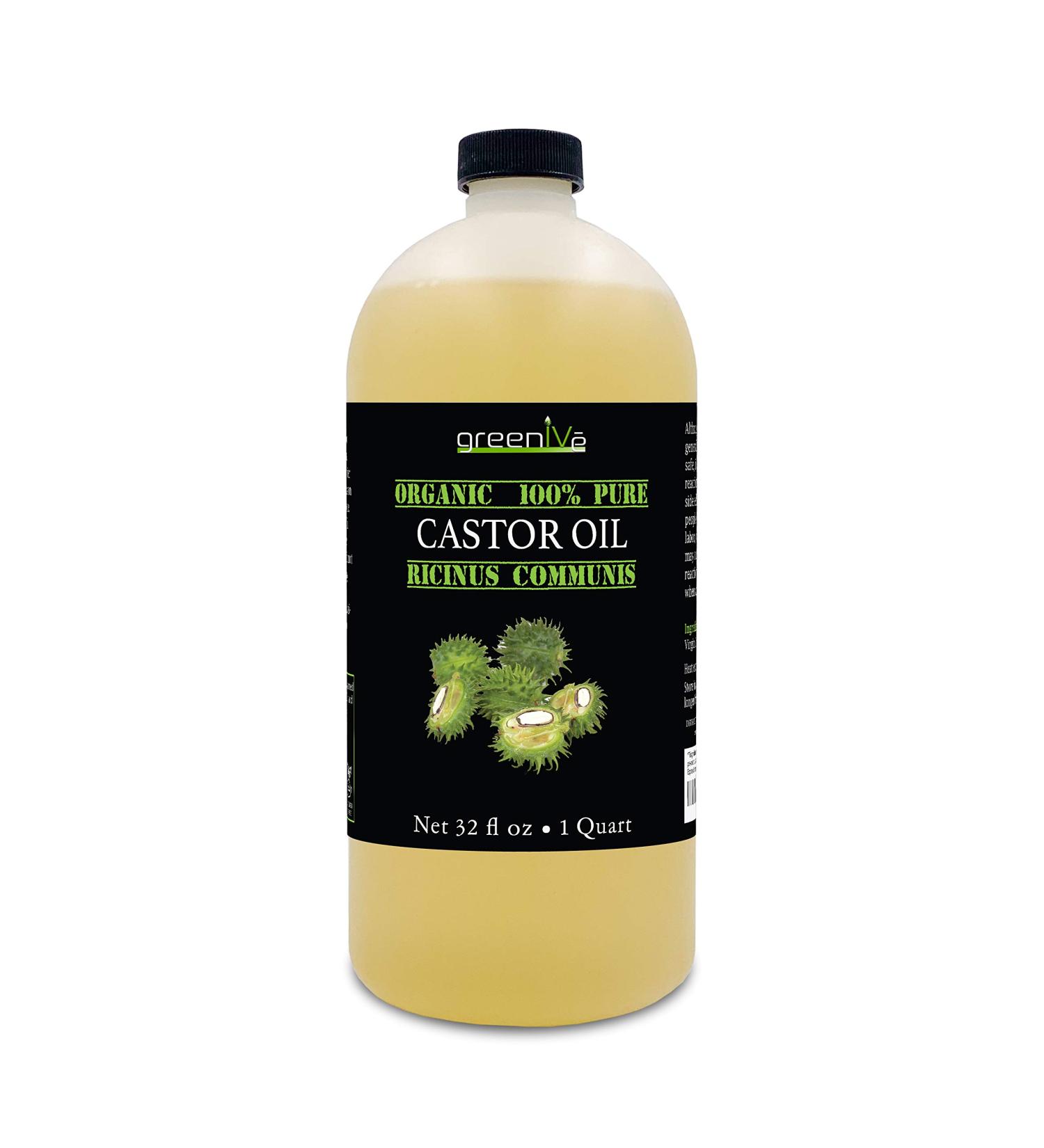 GreenIVe 100% Pure Cold Pressed Castor Oil - Hexane Free, 32 oz - Available Exclusively on Amazon - Buy Online on GoSupps.com