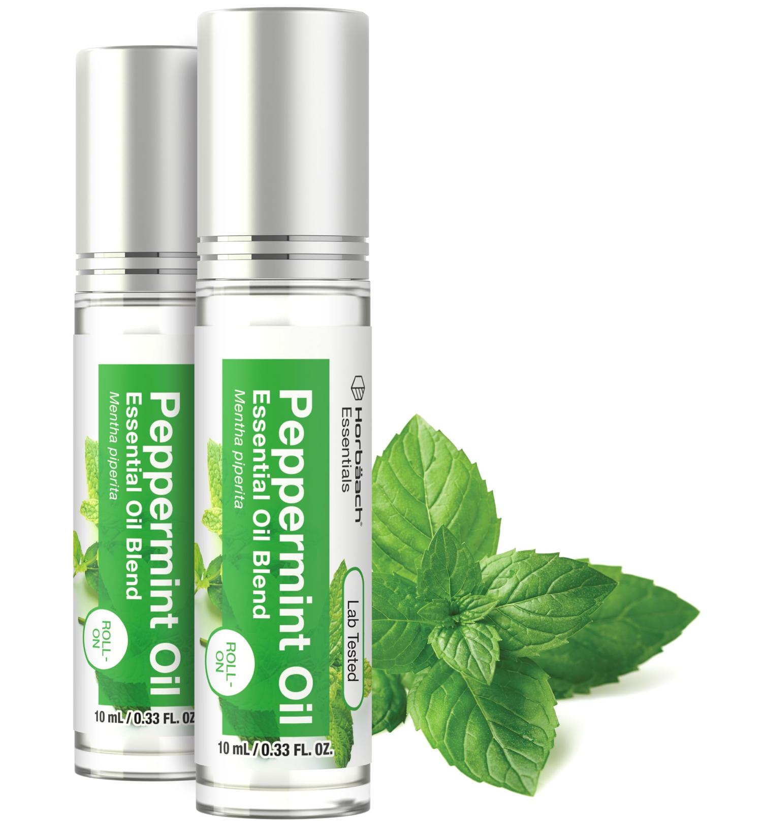 Horb ach Peppermint Oil Roll On Blend | .33 fl oz (Pack of 2) | Essential Oil Roller for Skin Peppermint 0.33 Fl Oz (Pack of 2) - Buy Online on GoSupps.com