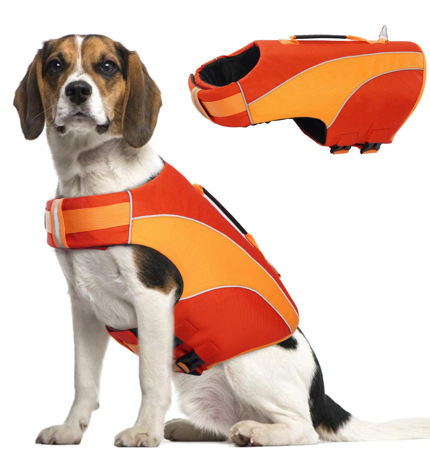 Adjustable Dog Rescue Vest - Safety Jacket for Swimming & Training - Red Color (Size M) | Lifesaver Summer Swimwear - Buy Online on GoSupps.com