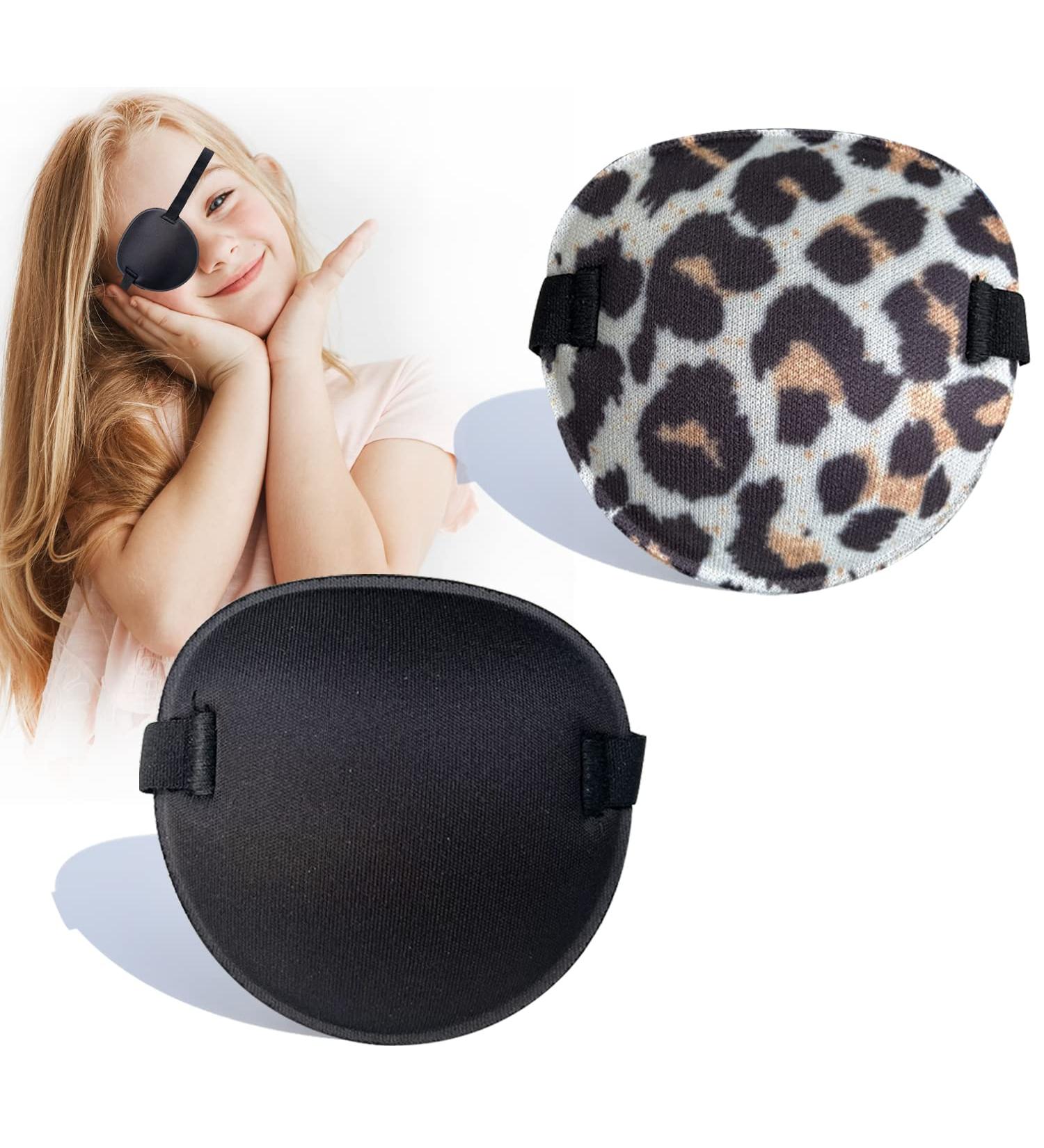2PCS Adjustable Eye Patches for Amblyopia & Lazy Eye | Soft Medical Eye Patch Set - Black & Leopard Print for Kids & Adults - Buy Online on GoSupps.com