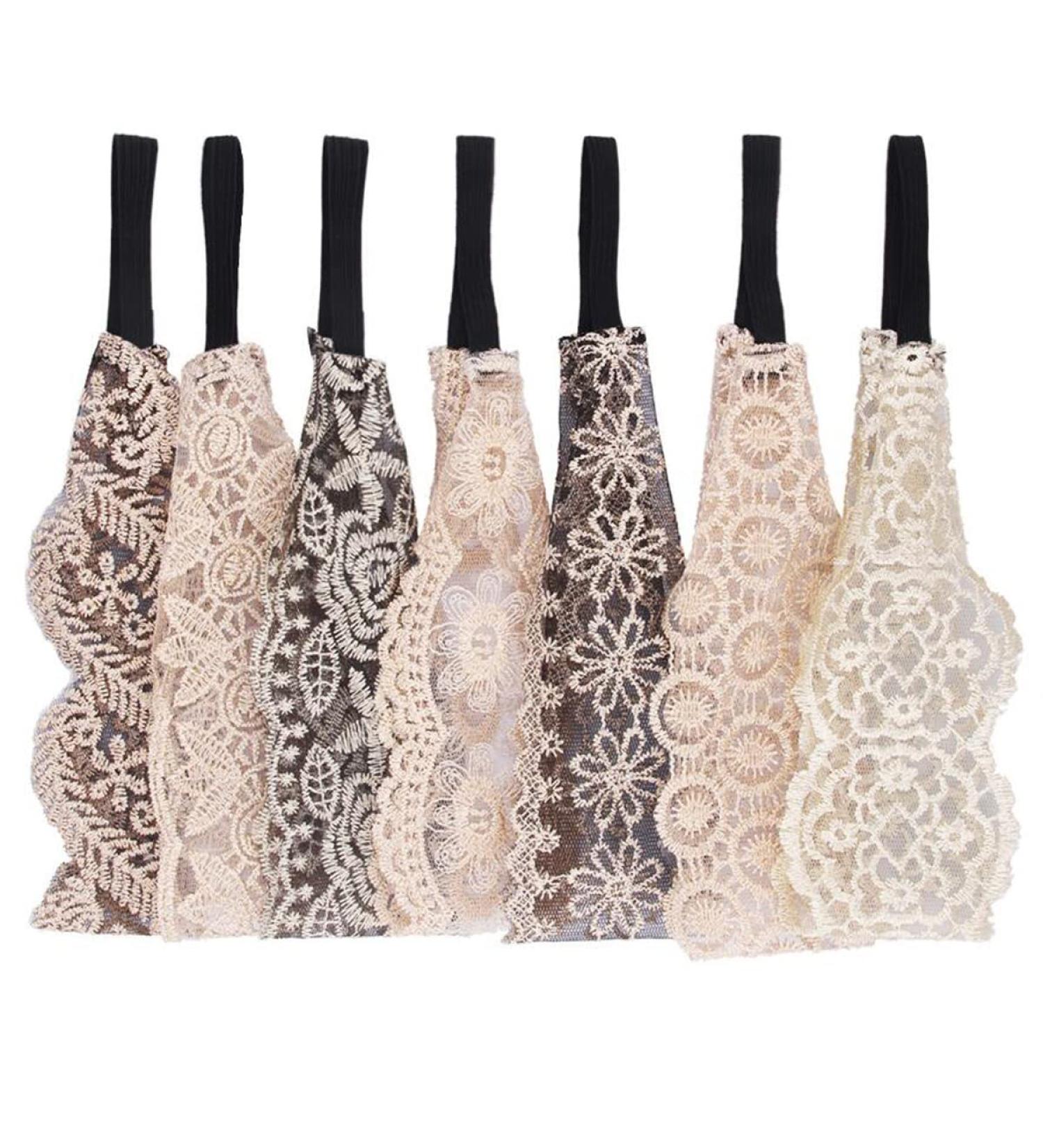 7Pcs Misgirlot Lace Headbands - Cute Stretch Hairbands for Fashionable Turban Style (Random Color) - Buy Online on GoSupps.com