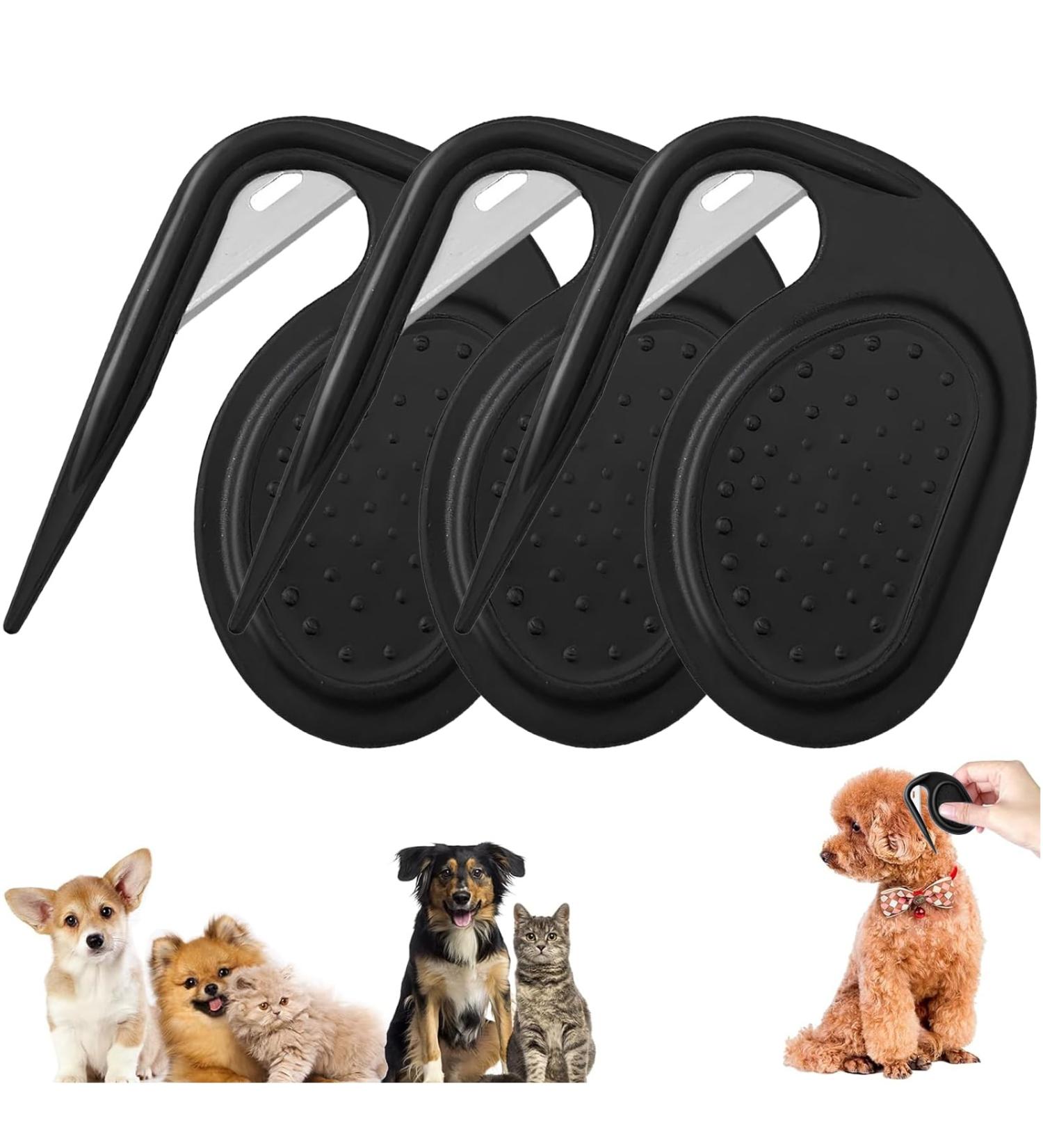 3-Piece Knitting Comb for Cats & Dogs | De-Knot Comb for Pet Grooming & Hair Removal - Black - Buy Online on GoSupps.com