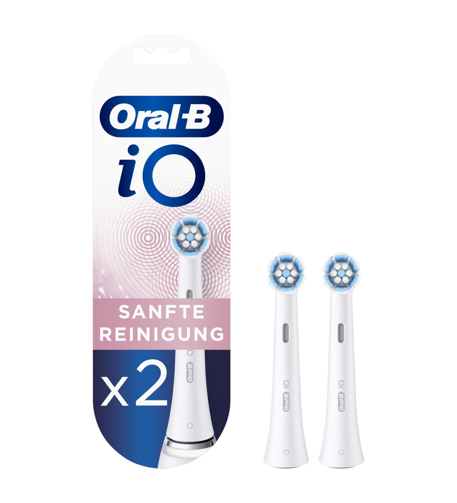 Oral-B io Gentle Cleaning Brush Heads - 2 Pack | Electric Toothbrush Attachment for Gentle Tooth Cleaning - Compatible with Oral-B Toothbrushes - White - Buy Online on GoSupps.com