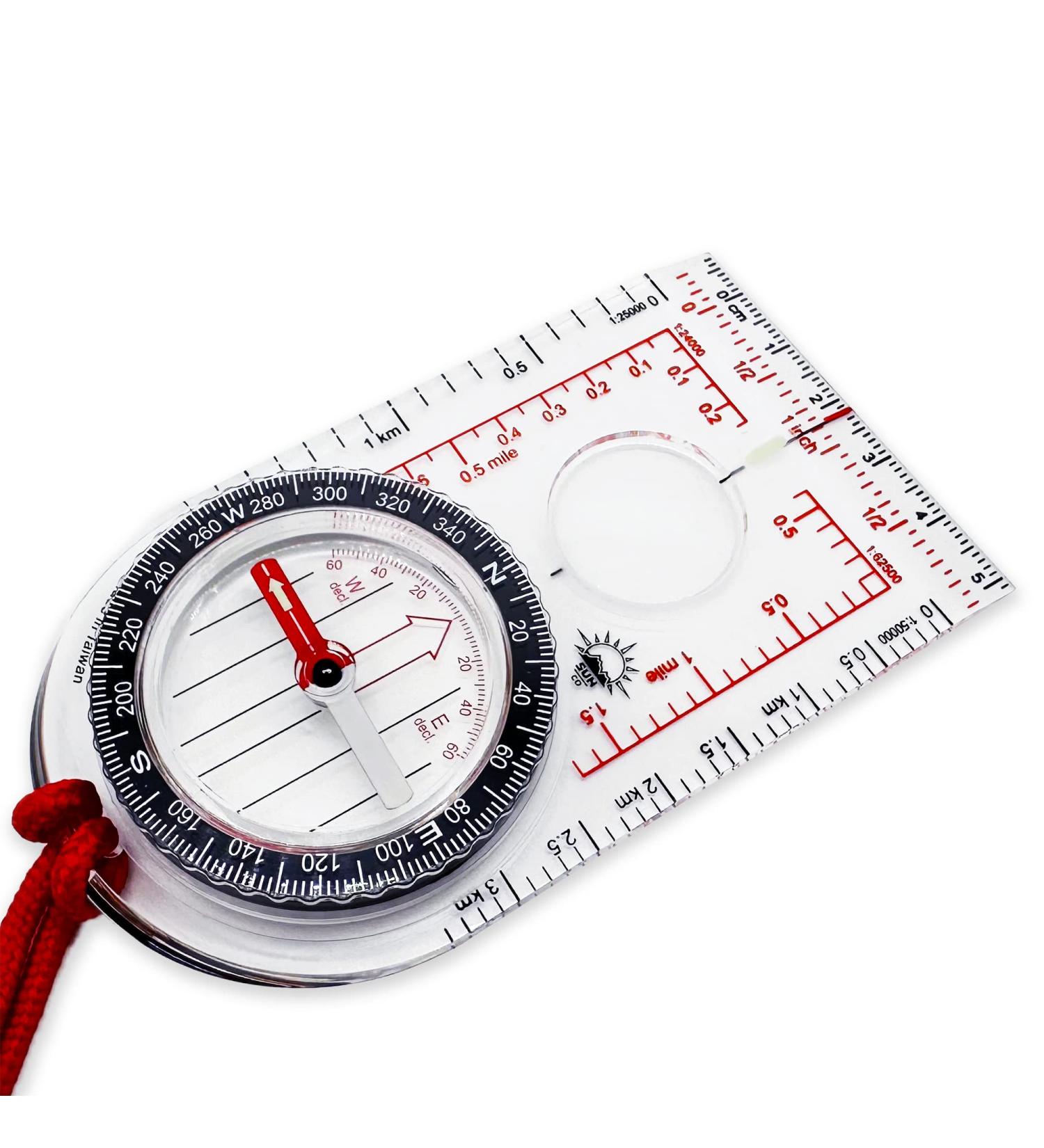 Sun Company ProMap Compass - Ultra Lightweight Baseplate Map Compass with Declination Scale - Accurate Orienteering Base Plate Compass for Hiking  Backpacking  Camping  and Survival Navigation - Buy Online on GoSupps.com