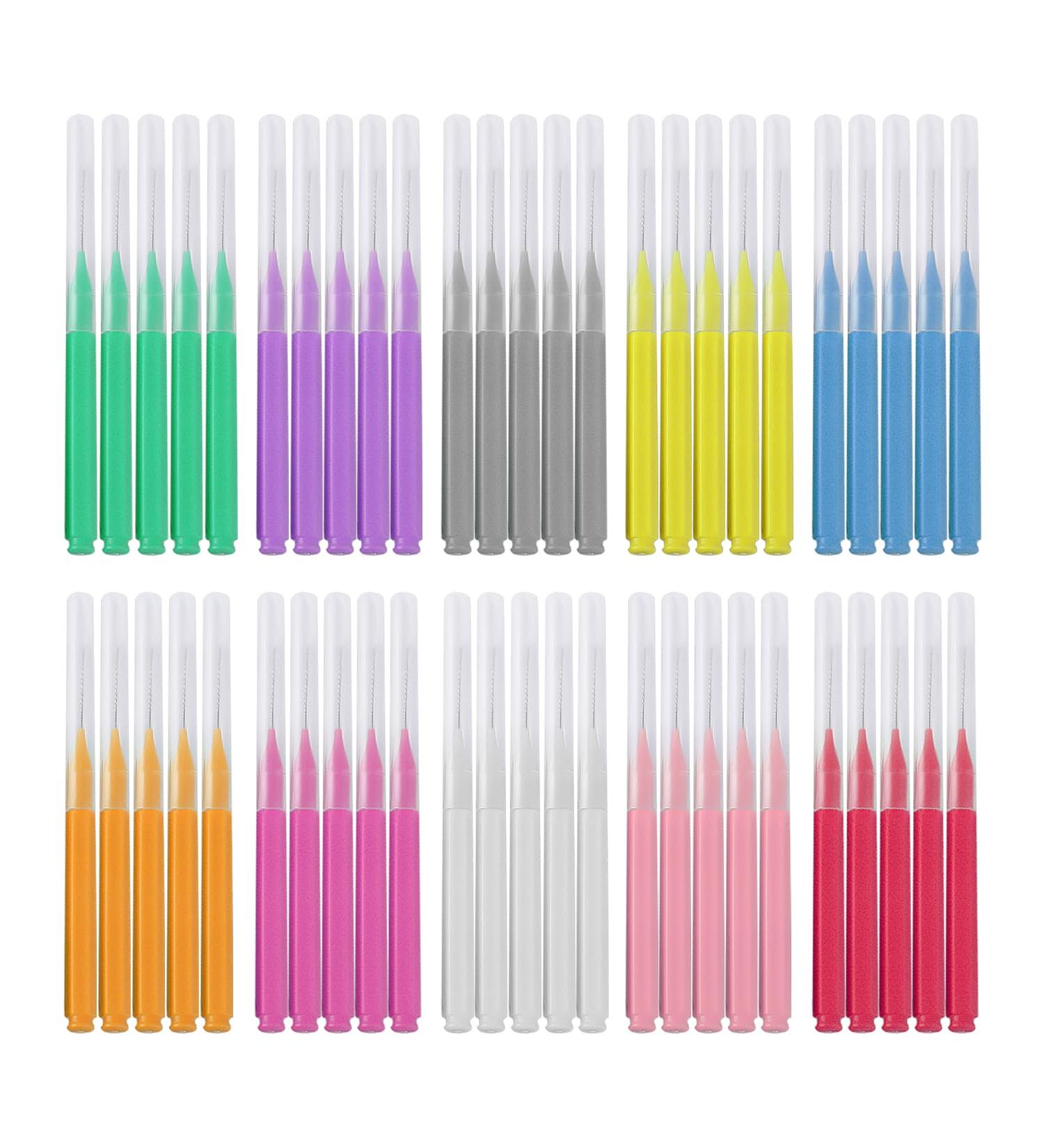 50-Part Interdental Brushes Set | Mini Tooth-Floss Picks & Braces Toothbrush | Colorful Dental Care Tools for Optimal Oral Hygiene - Buy Online on GoSupps.com