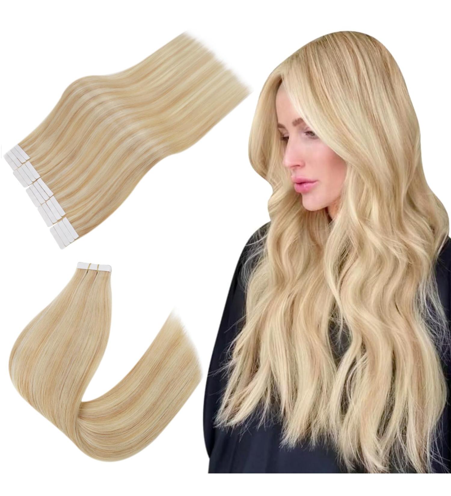 Easyouth 22 Blonde Highlight Tape in Human Hair Extensions - 20Pcs, 50g - #27P613 - Buy Online on GoSupps.com