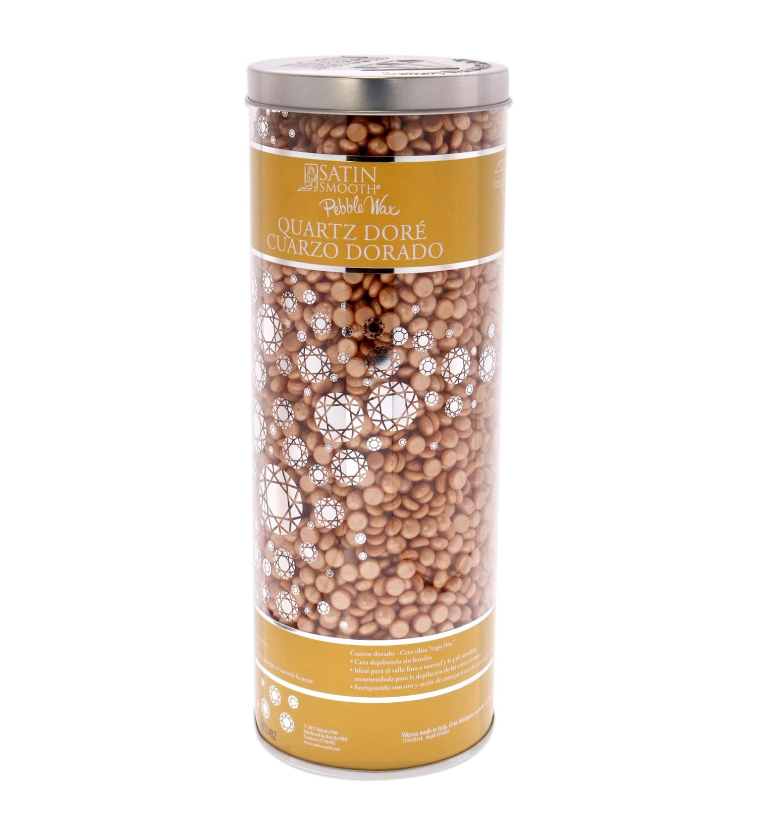 SATIN SMOOTH Luxury Gem Thin Film Hard Pebble Wax- Golden Quartz 23oz 652.03 g (Pack of 1) Golden Quartz