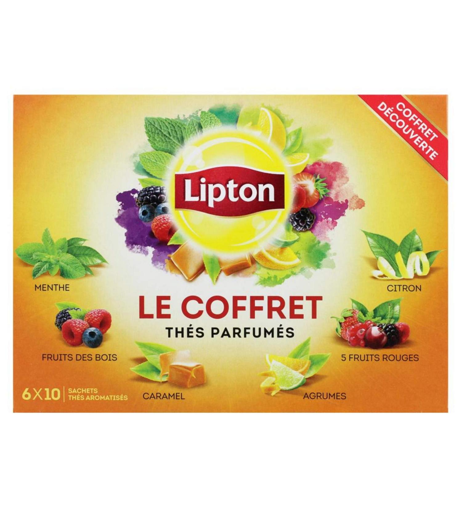 Lipton Set of Scented Teas Assortment of Green Teas and Black Teas 6 Varieties Rainforest Alliance Label 60 Bags - Buy Online on GoSupps.com