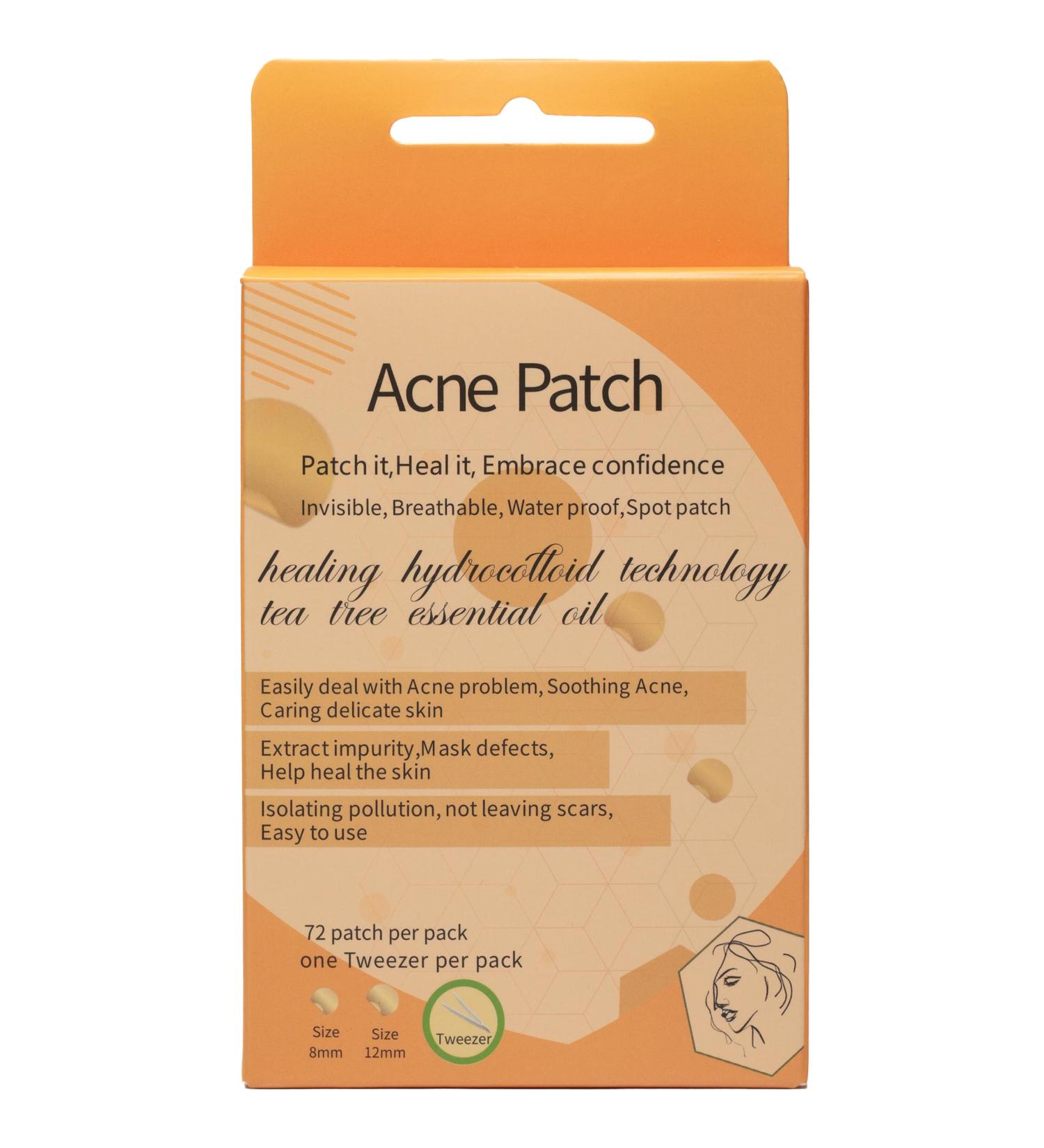 Hydrocolloid Acne Pimple Patch with Tea Tree Oil | 72 Invisible Zit Patches for Effective Blemish Treatment | Includes Tweezer for Safe Application | Spot Healing Care - Buy Online on GoSupps.com