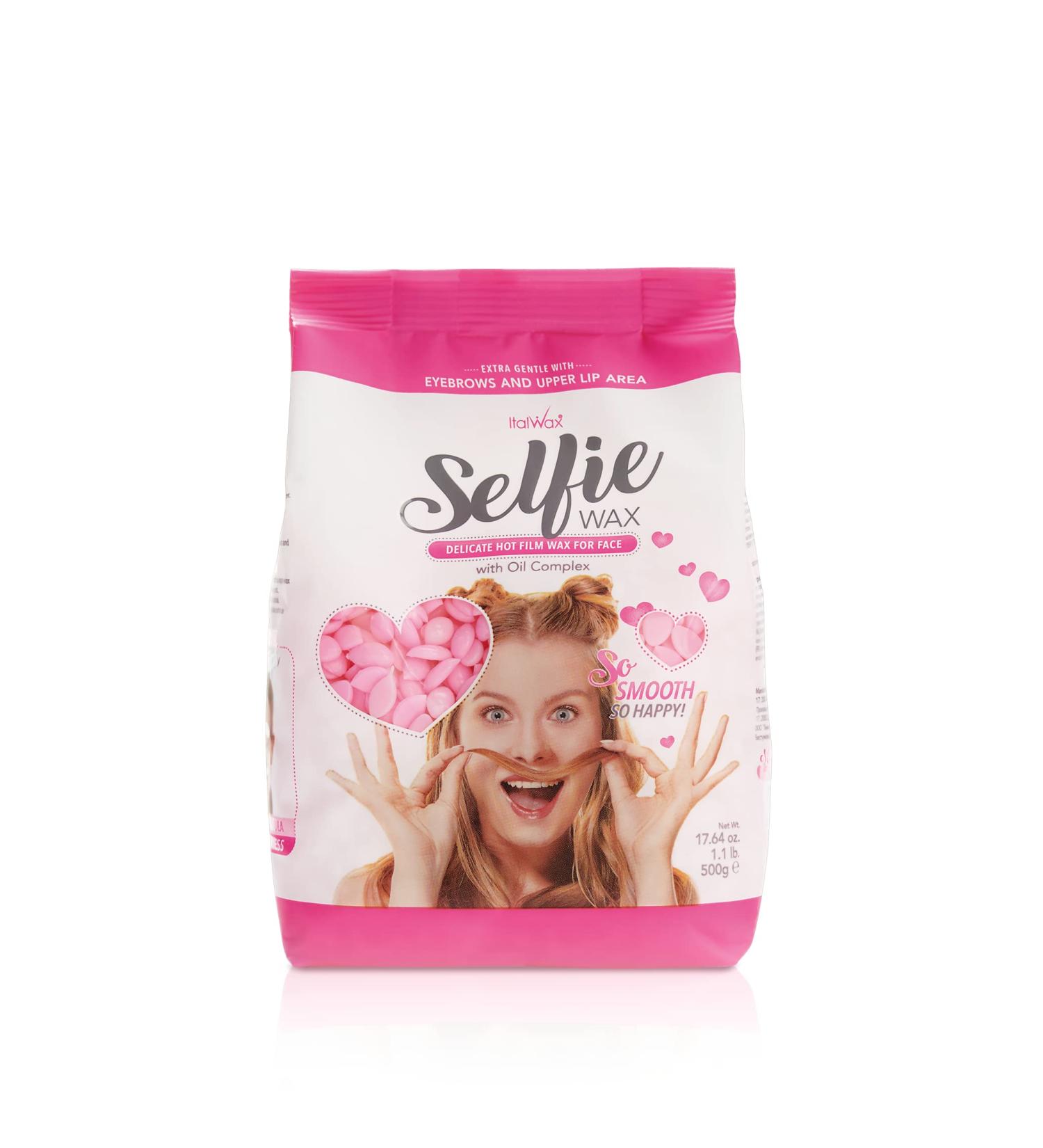Italwax Selfie Wax Wax in Pearls |Film Wax for the face |Ideal for the hair removal of eyebrows upper lip & chops/temple area |Content 500g