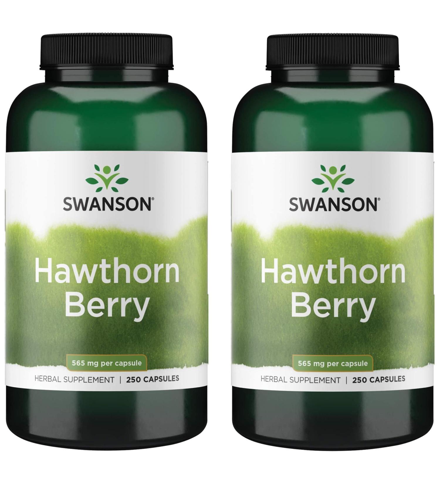 Swanson Hawthorn Berry Supplement 565mg Antioxidant Flavonoids 500 Capsules - 2 Pack - Buy Online on GoSupps.com