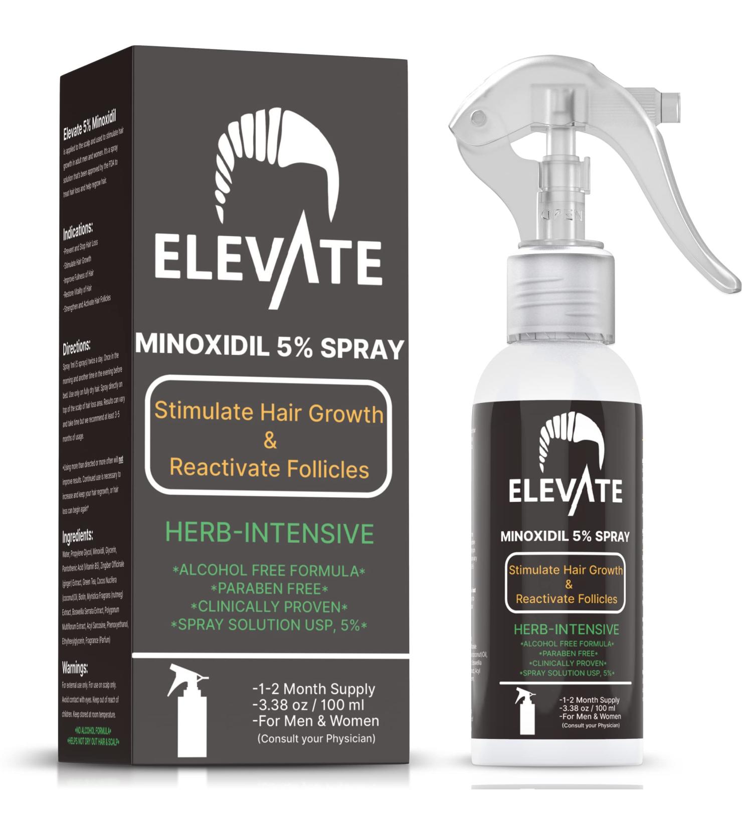 Extra Strength 5% Minoxidil Hair Growth Spray - Alcohol-Free Formula for Hair Loss & Regrowth - Stimulates Follicles - 1 Month Supply - 3.38 Fl Oz - Buy Online on GoSupps.com