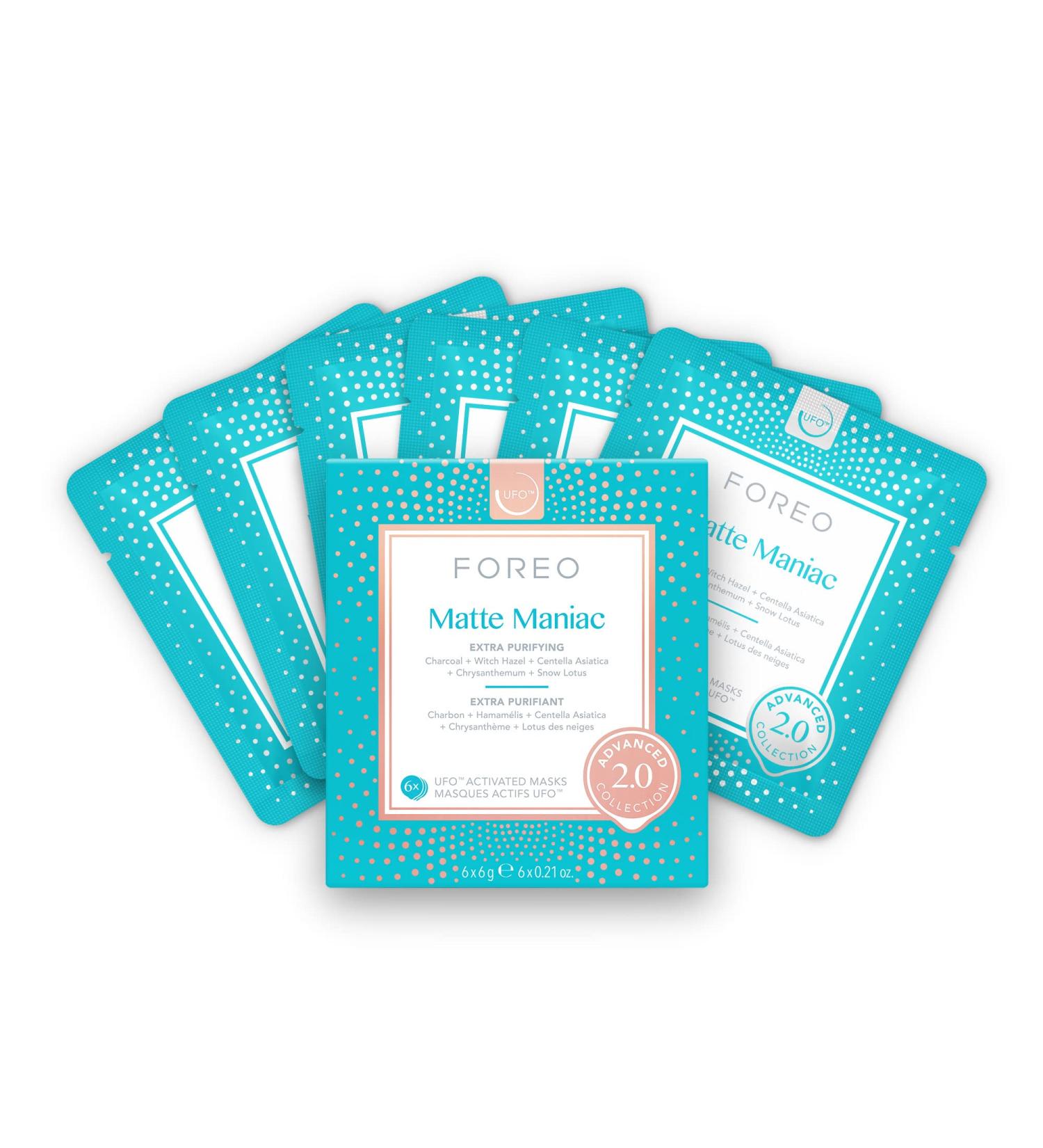 Matte Maniac Advanced Collection 2.0 UFO-Activated Face Mask Set - 6 Pieces - Moisturizing Beauty & Care for All Skin Types Oily Skin - Magic Nut & Charcoal Formula - Buy Online on GoSupps.com