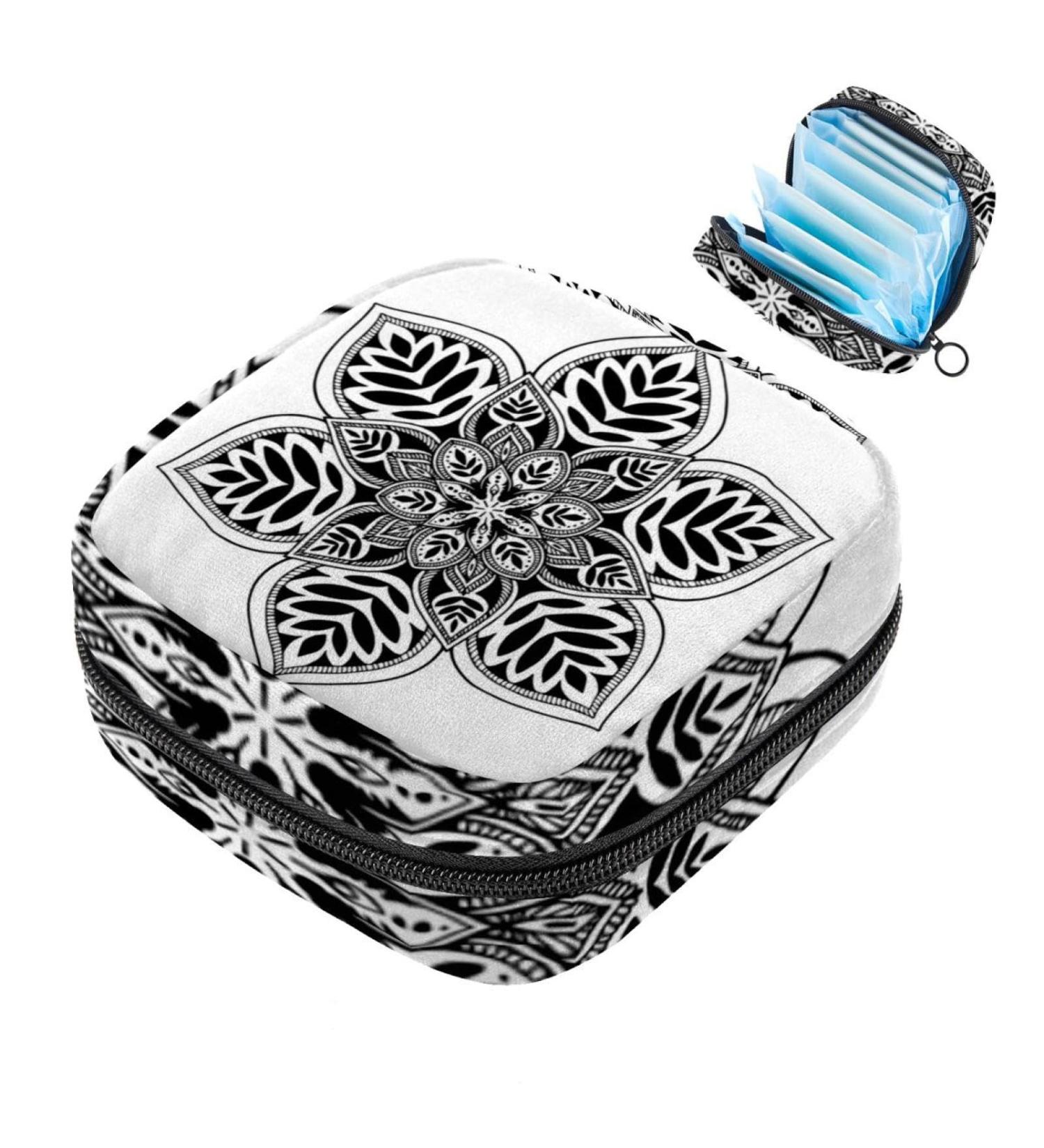 Javenproeqt Portable Women's Binding Bags | Menstrual Cup & Pad Bags for Teens | Colorful Mandala Designs - Buy Online on GoSupps.com