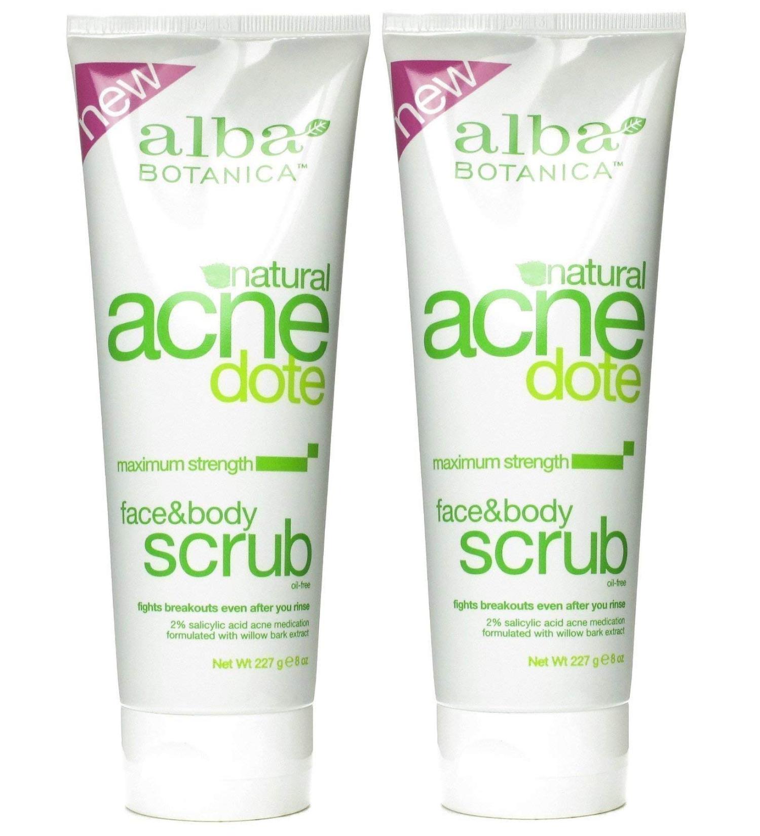 Alba Botanica ACNEdote Face & Body Scrub, 8 Ounces Tube (Pack of 2) 8 Ounce (Pack of 2)