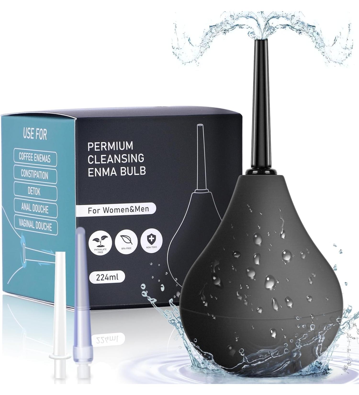 Anal Douche Hygiene Kit - 224ML Silicone Reusable 3 Nozzles Universal Design for Men & Women - International Shipping Available - Buy Online on GoSupps.com