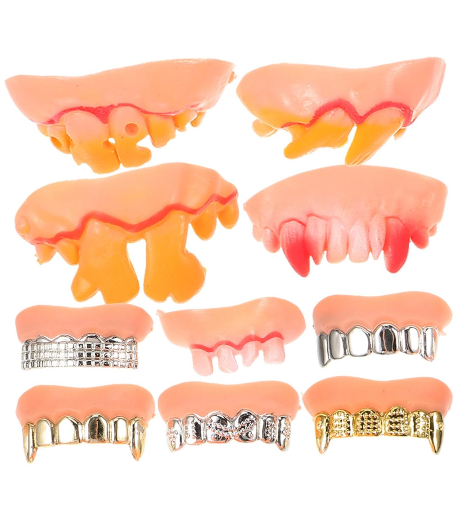 Minkissy 10 Stk Funny Halloween Maskerade Party Teeth - PVC False Teeth for Cosplay & Costumes - Buy Online on GoSupps.com