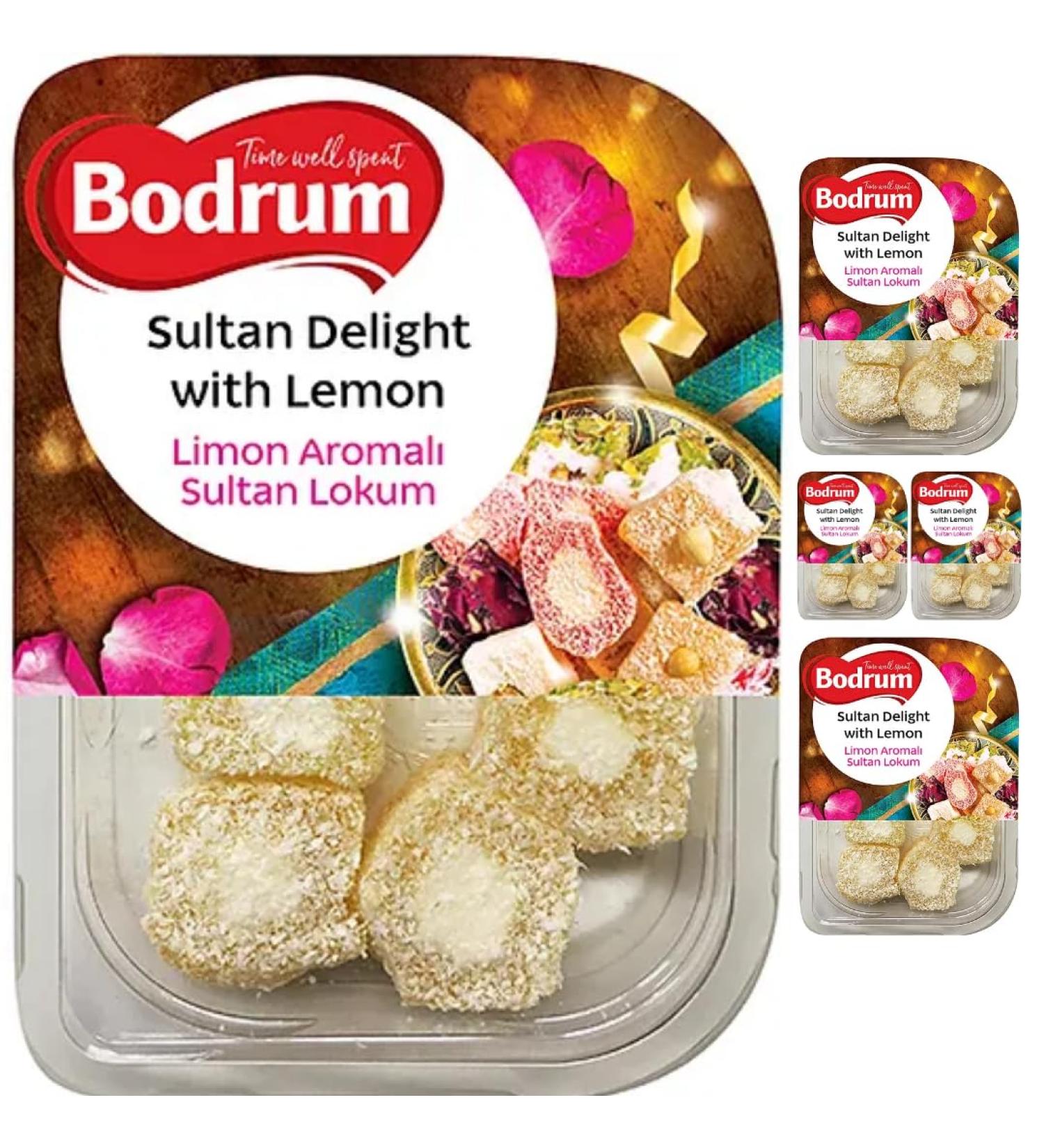 Bodrum Sultan Turkish Delight with Lemon Turkish Delight 200 gram x 5 Pieces - Buy Online on GoSupps.com