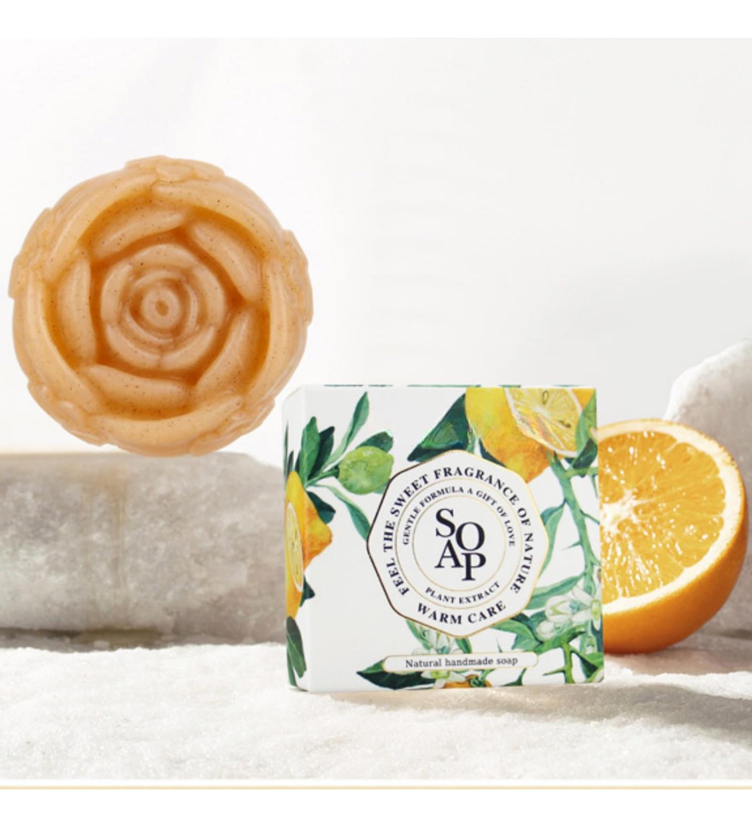 Buy Fruit Fragrance Flower Shape Essential Oil Bar Soap - Long-Lasting Gardenia Peach Scent for Body & Face Wash - Ideal Wedding Gift - 80G (Neroli - Buy Online on GoSupps.com
