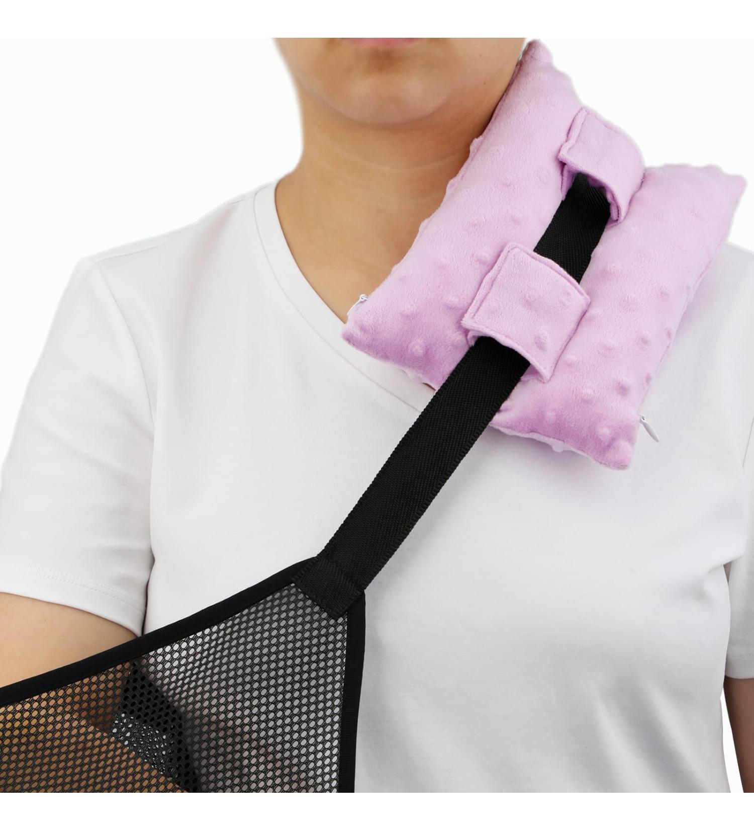 Strap Cushion for Arm Sling - Shoulder Brace Pillow for Injury Support | Minky Dot Lavender - Ideal for Men & Women - Buy Online on GoSupps.com