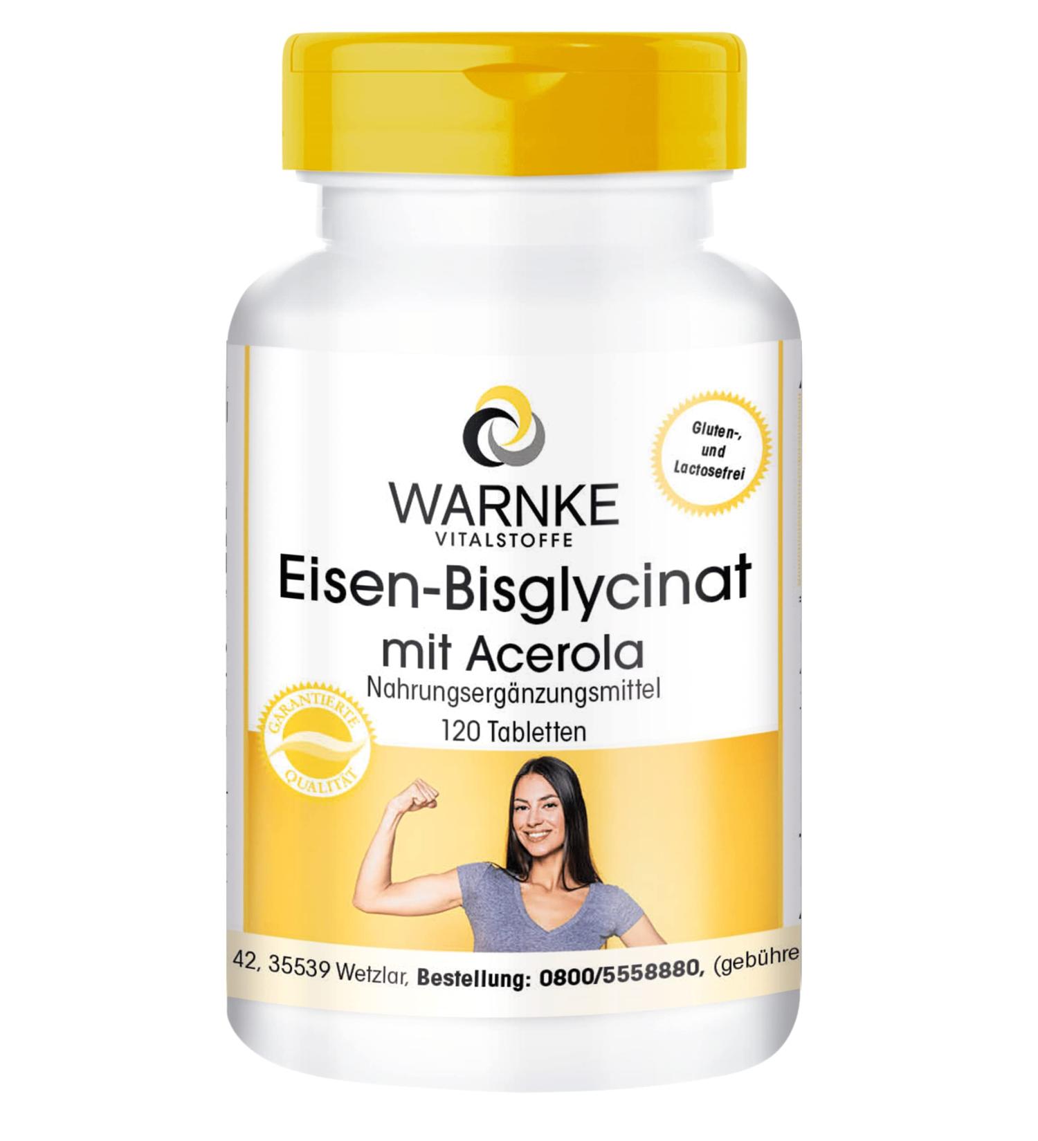 Iron Bisglycinate Plus Acerola - 120 Tablets 40mg Elemental Iron of Our Own Manufacture - Highly Dose - Vega - Buy Online on GoSupps.com