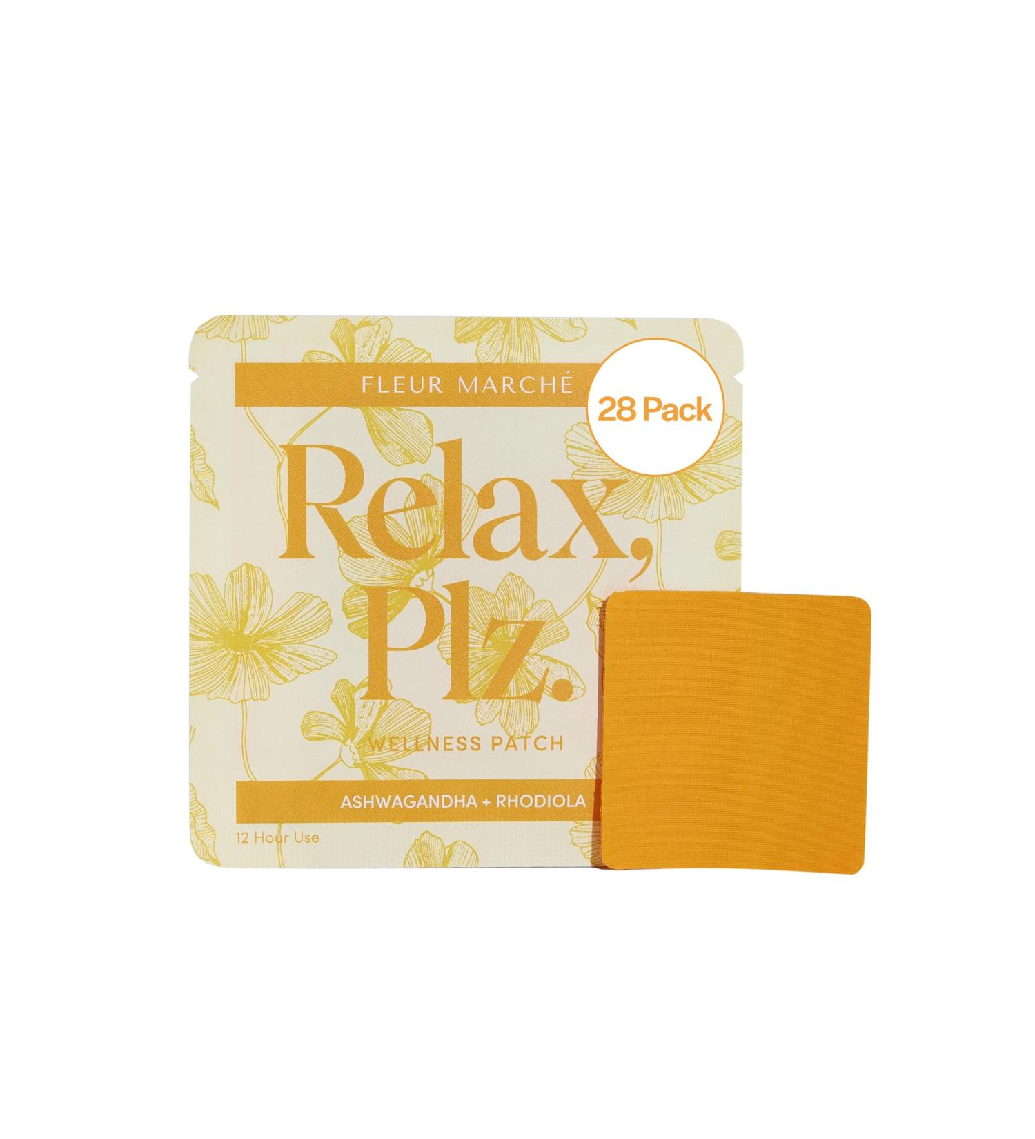 Fleur Marche Relax Plz Botanical Supplement Patch - Calming & Relaxing Wellness Patch with Ashwagandha Chamomile & Other Powerful Adaptogens - Highly Bioavailable - 28 Patches 1 Count (Pack of 28) - Buy Online on GoSupps.com