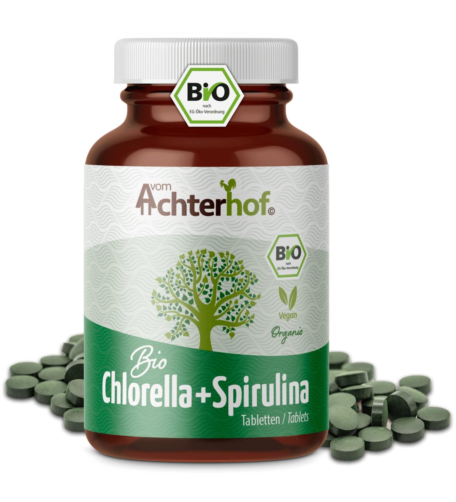 Organic Spirulina Chlorella Pellets | 400 Vegan Tablets | 500mg High Dosage Algae Powder for Optimal Health - Buy Online on GoSupps.com
