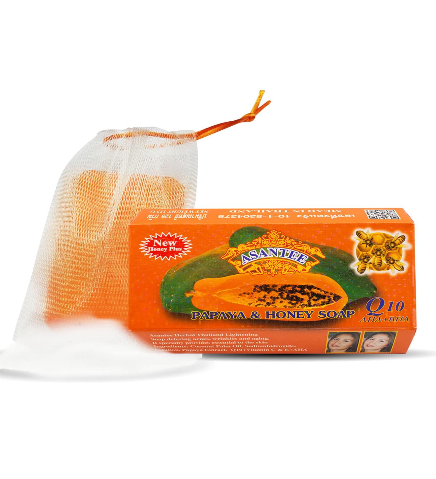 ASANTEE Papaya & Honey Soap 125g (4.41 Ounce) - Pack of 1 - Buy Online on GoSupps.com