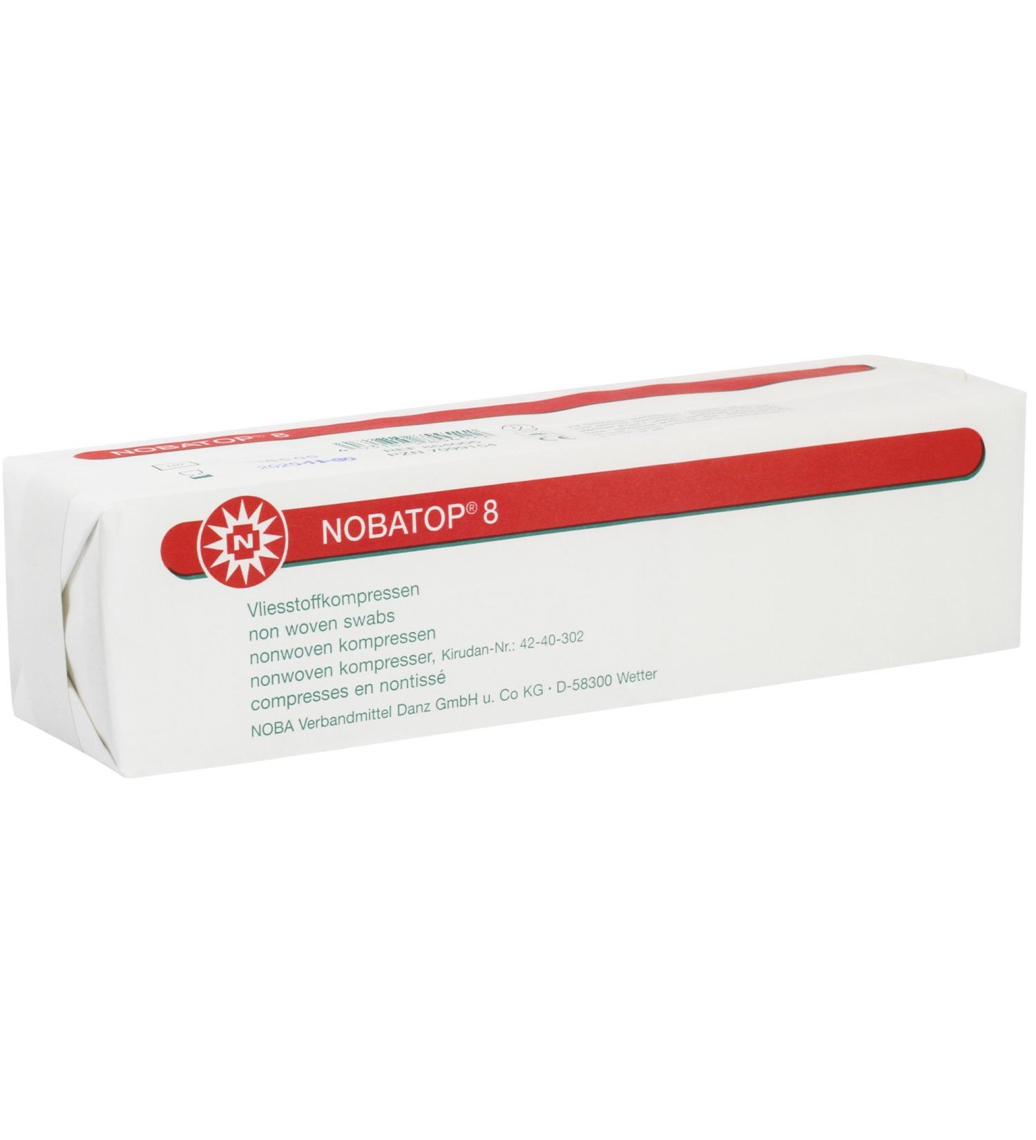NOBATOP 8 non-sterile nonwoven compresses 4-ply size: 7.5 cm x 7.5 cm (200 pieces)