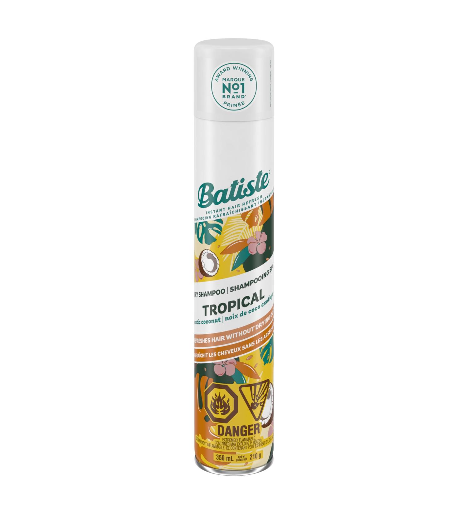 Batiste Dry Shampoo Tropical Fragrance Value Pack Refresh Hair and Absorb Oil Between Washes Waterless Shampoo for Added Hair Texture and Body Large Format 350 mL Tropical 350 g (Pack of 1) - Buy Online on GoSupps.com