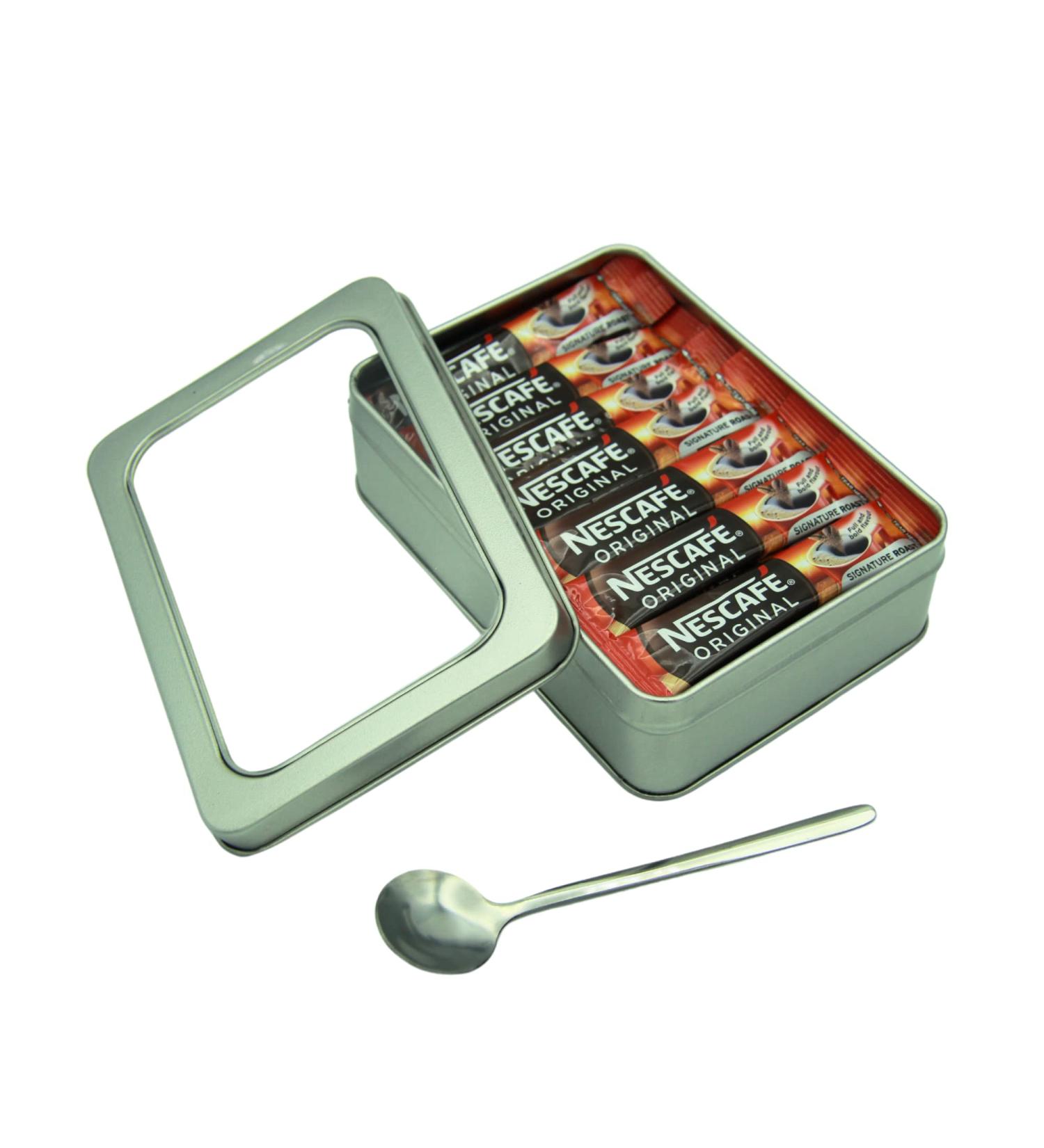 Nescafe Coffee Sachets Original 30 x 1.8g Bundle with Refillable Silver Window Lid Tin and Latte Spoon Original 1.8 g (Pack of 30) - Buy Online on GoSupps.com