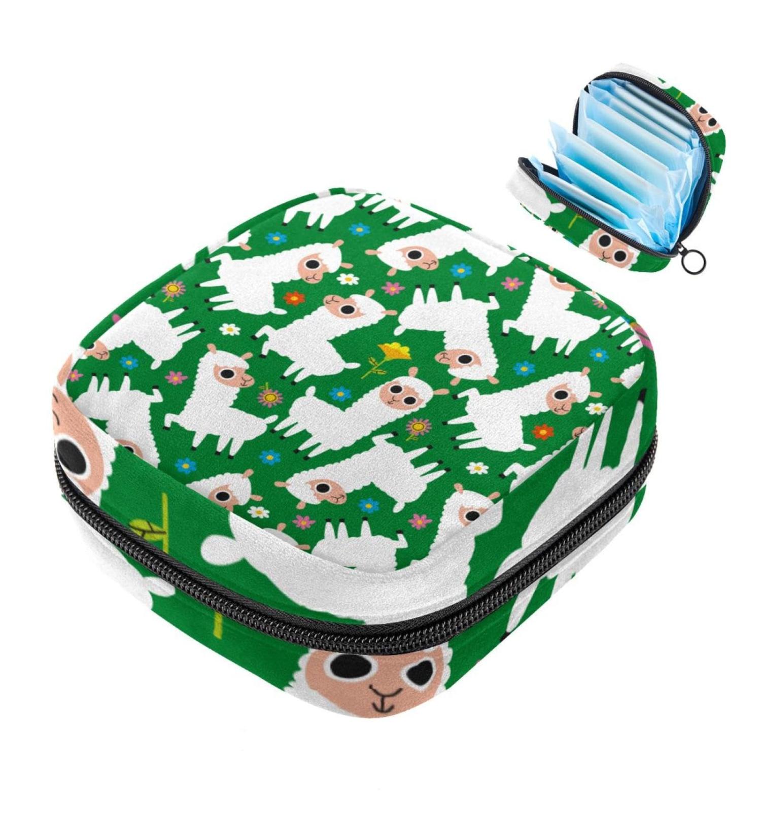 Sweet Alpaca Green Storage Bag for Menstrual Cups & Period Products - Stylish & Practical for Girls & Women - Buy Online on GoSupps.com